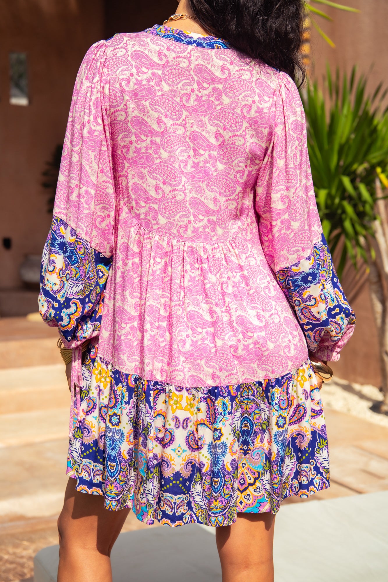 Chelsea Short Dress - Peacock Swirls