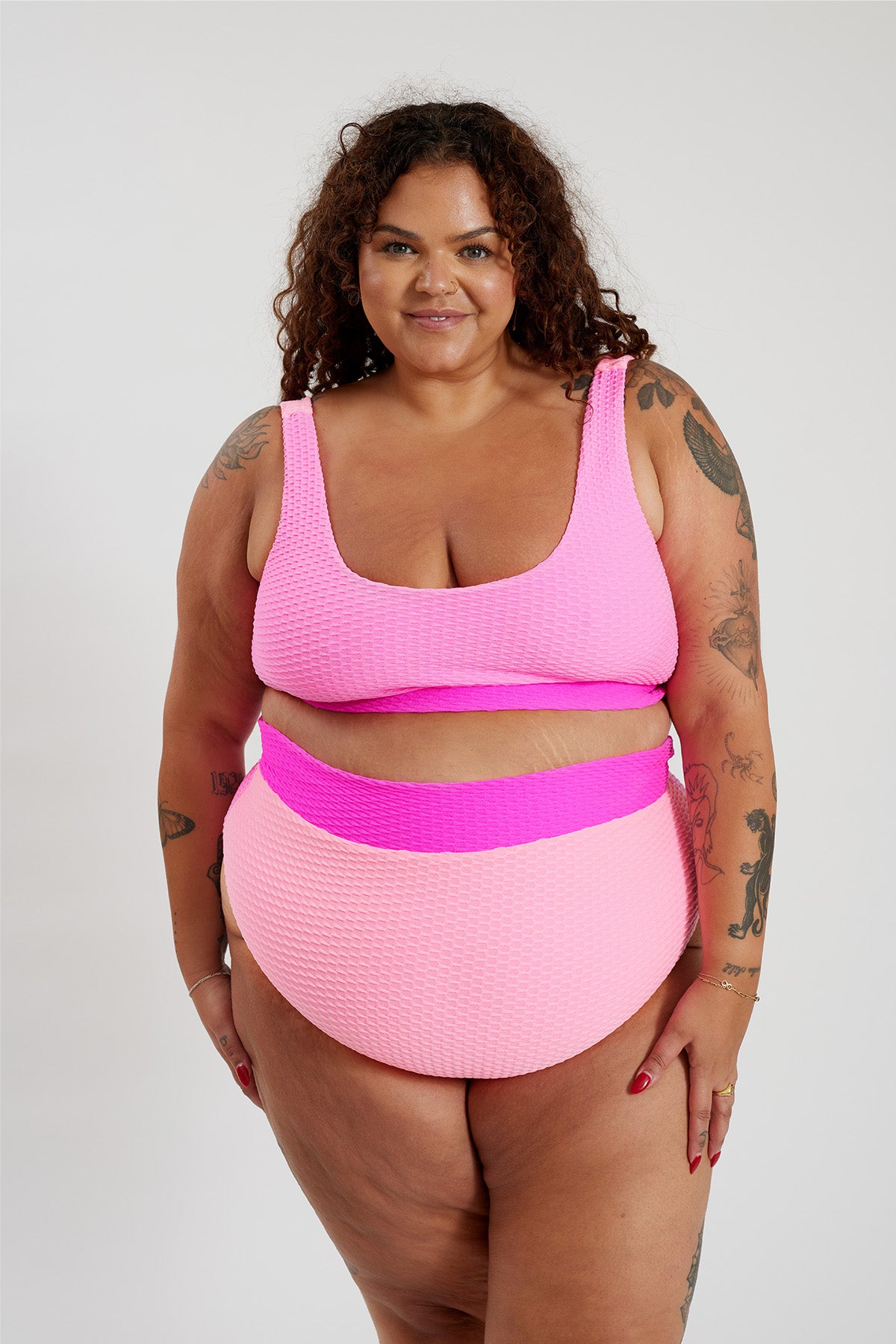 Ginger Bikini Bottom Curve - Paradise Pink