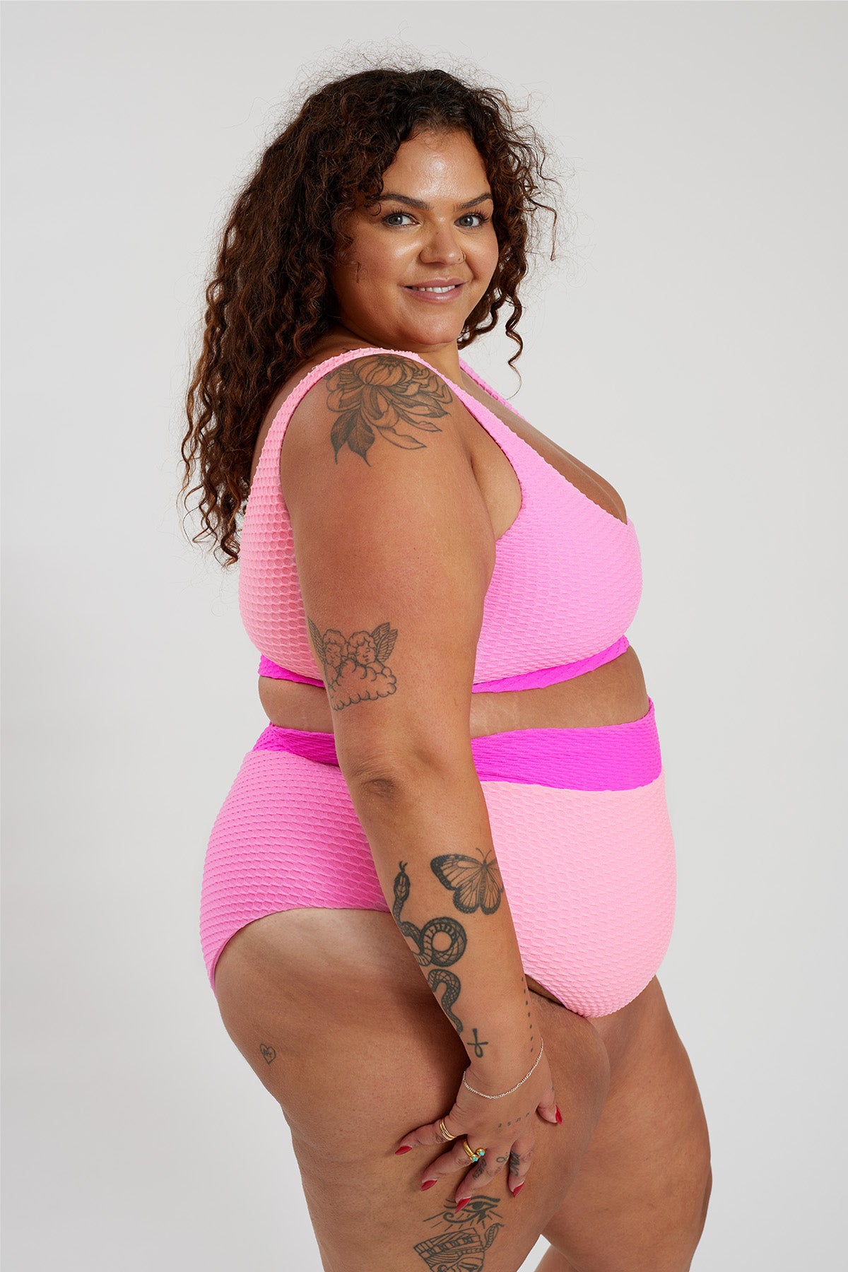Ginger Bikini Bottom Curve - Paradise Pink