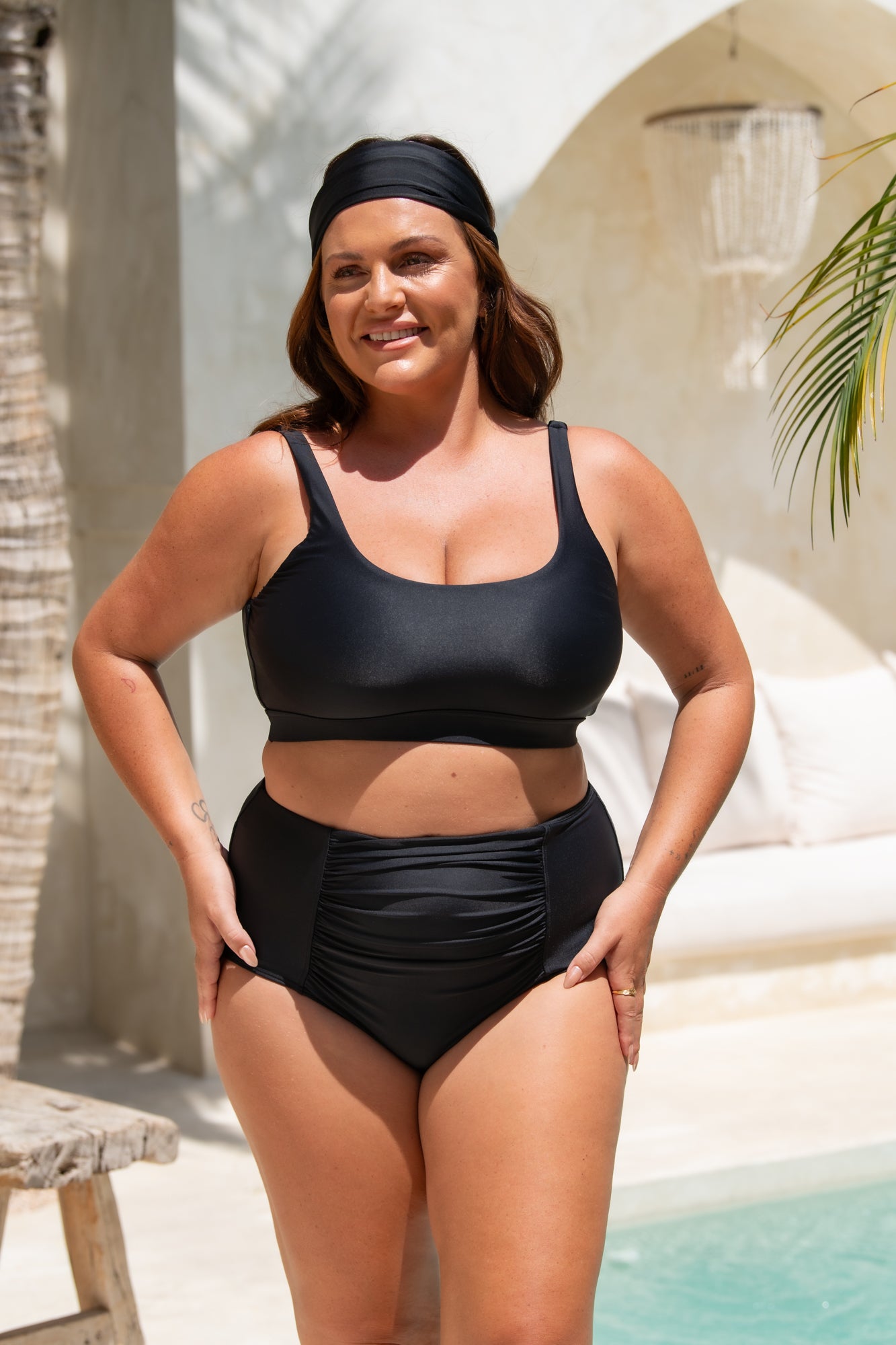 Genevieve Bikini Bottom - Black on Black