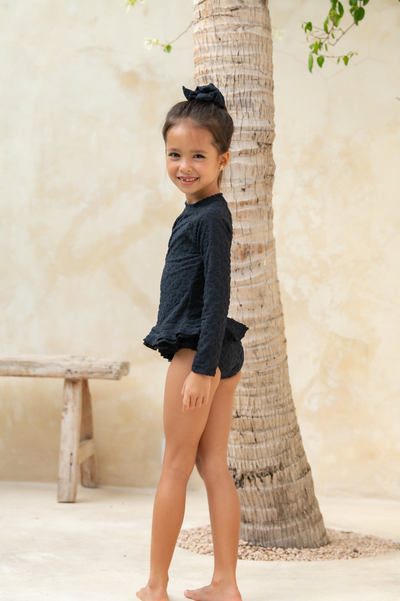 Mini Annie Rashie Set 02 - Textured Leopard Charcoal