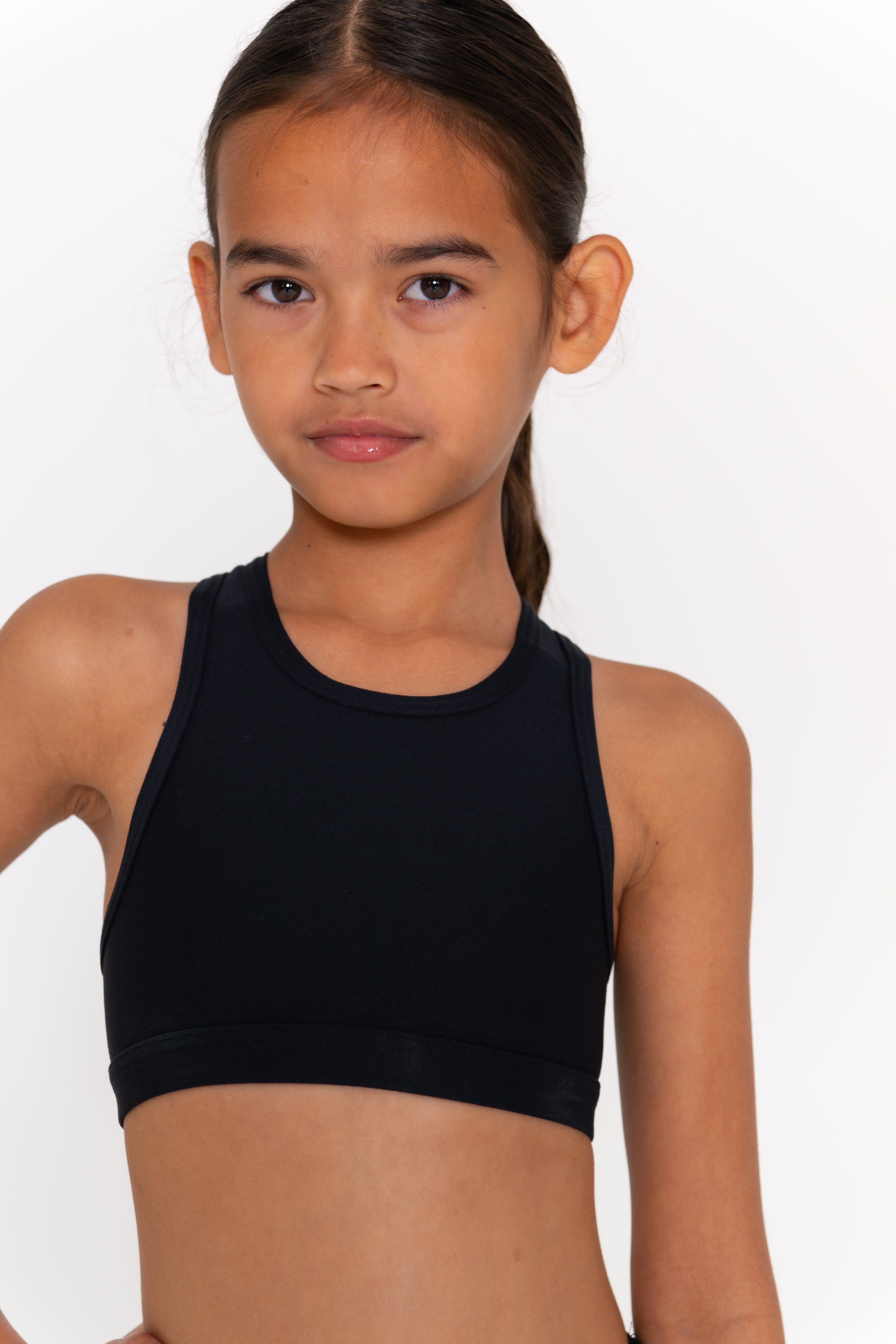 Mini Ashy Active Crop - Black
