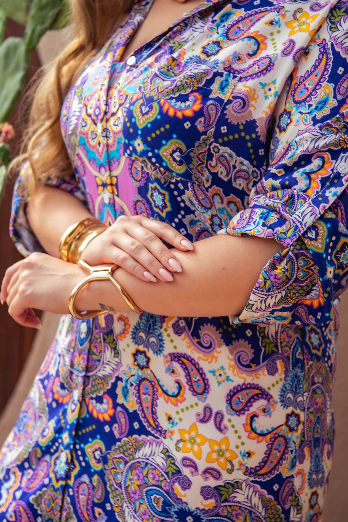 Sandy Shirt Dress - Peacock Swirls