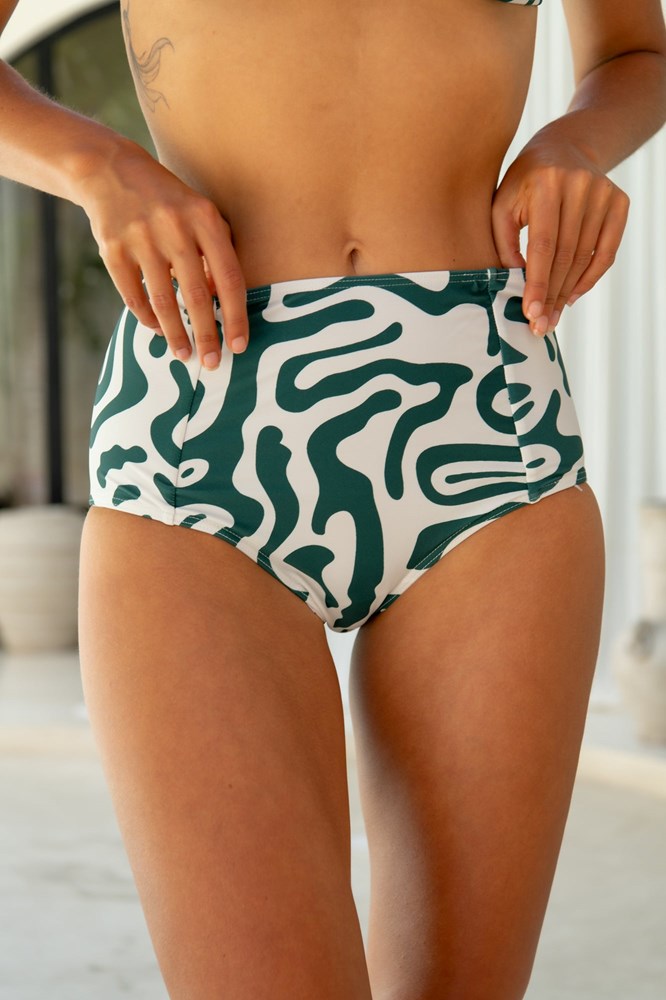 Buy Khaki Green Palm Plunge Tummy Control Swimsuit from Next Spain