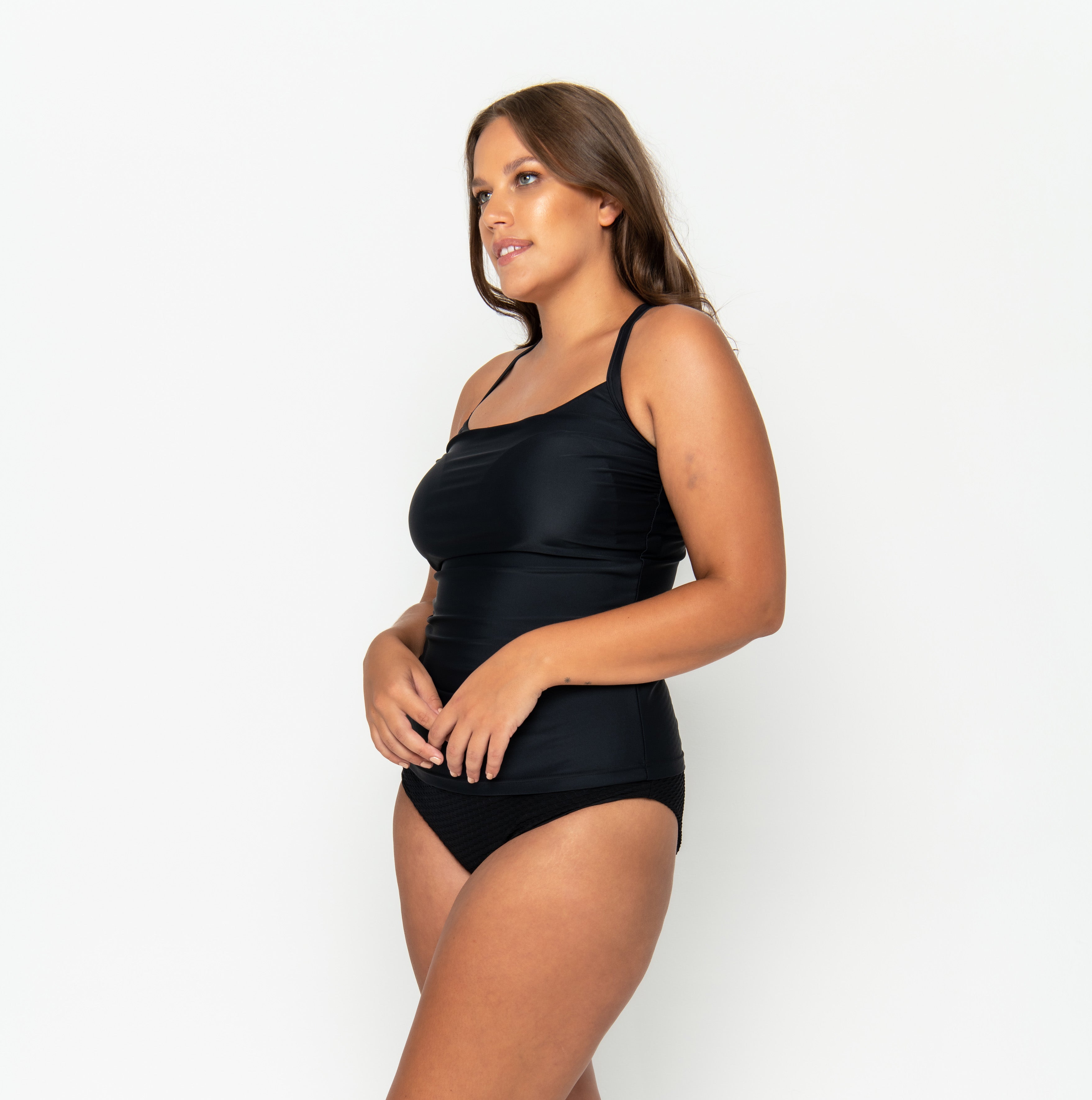 Giselle Tankini Top - Black on Black