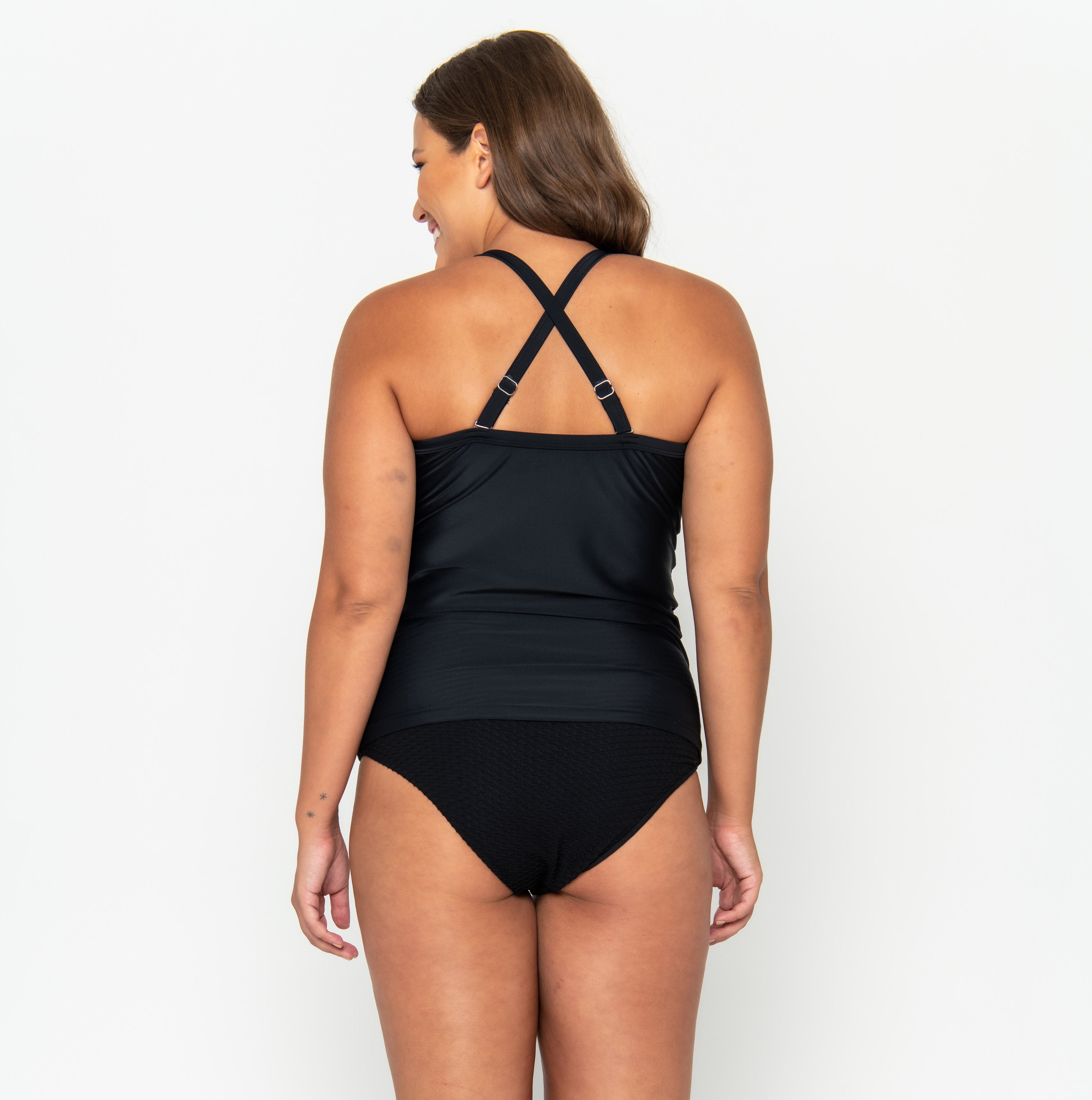 Giselle Tankini Top - Black on Black