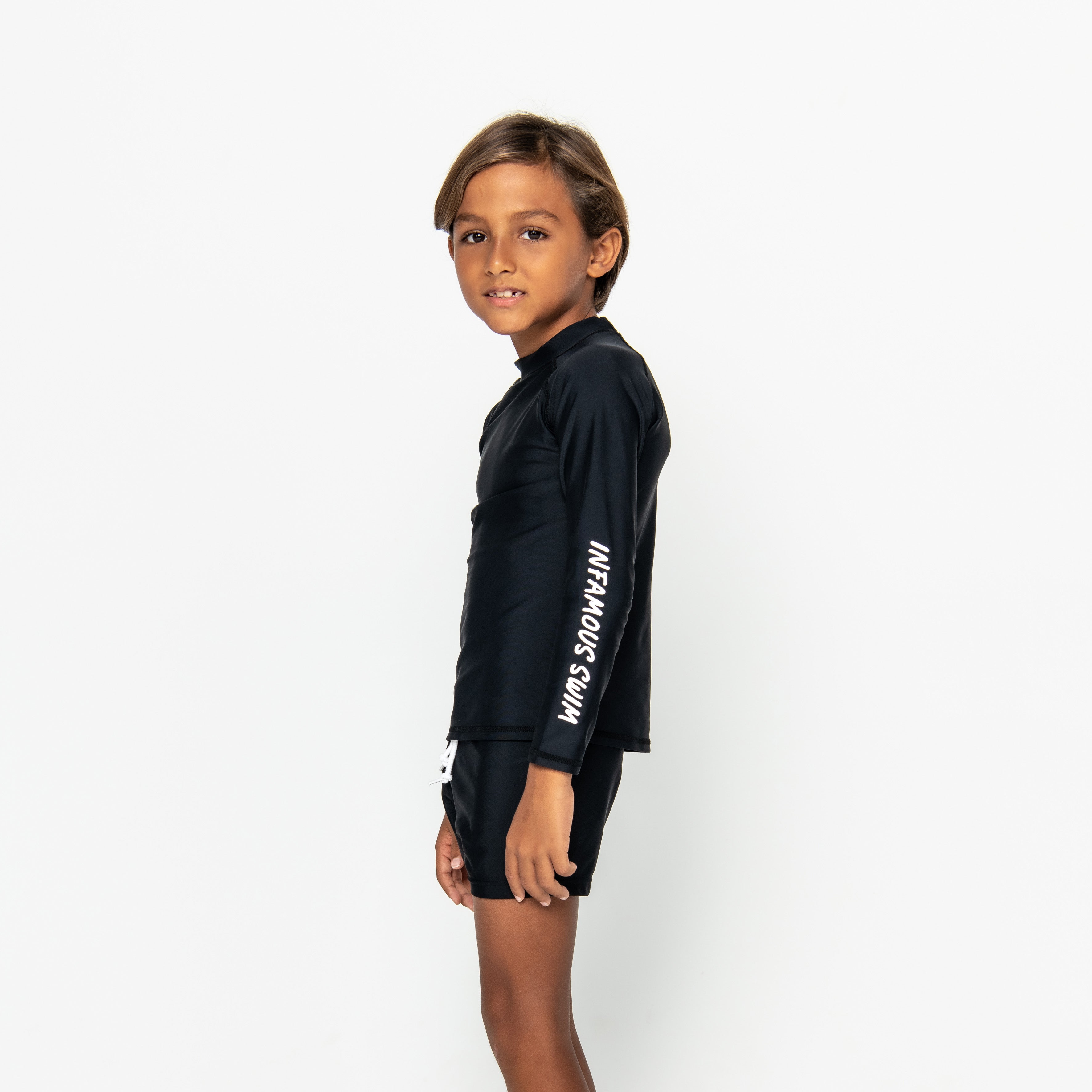 Mini Billy Rashie Top - Black on Black