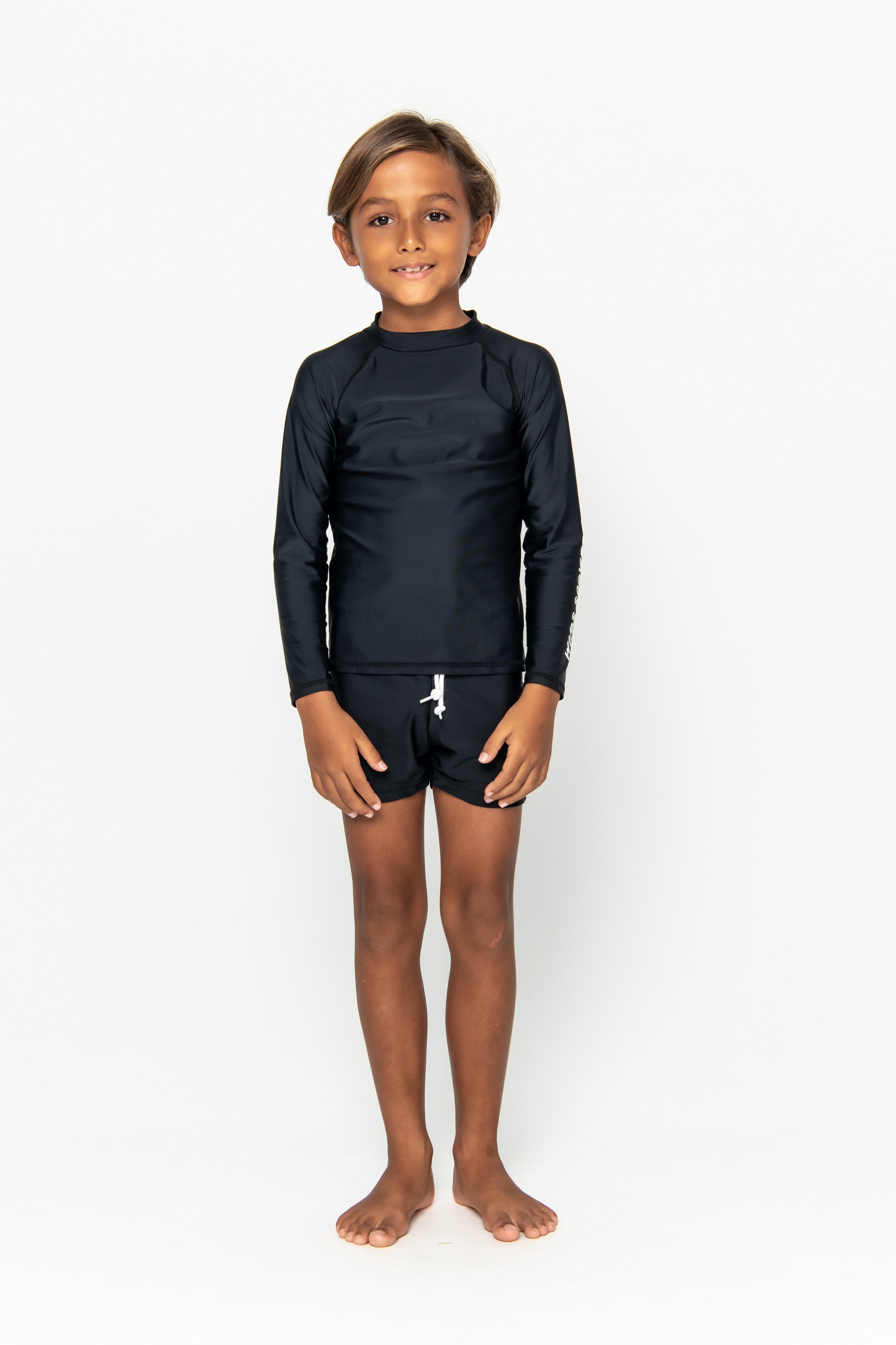 Mini Billy Rashie Top - Black on Black