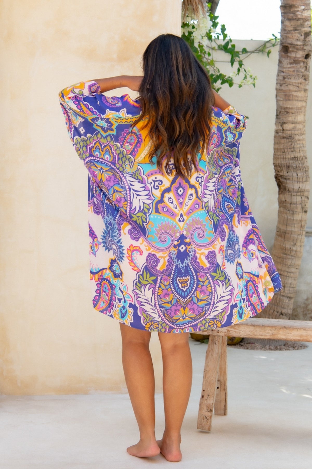 PRE-ORDER Giulia Kimono/Kaftan - Peacock Swirls