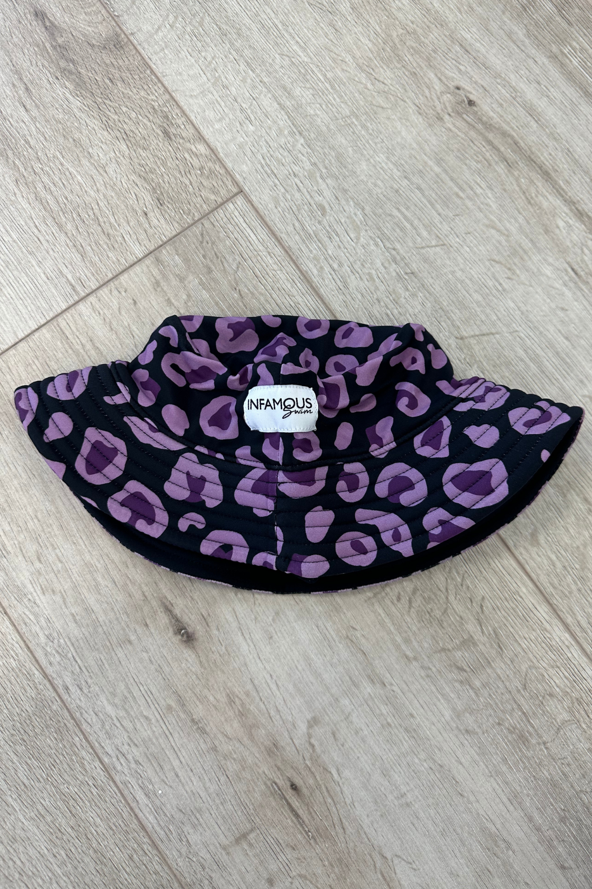 Daisy Swim Hat Final Sale - Plum Leopard