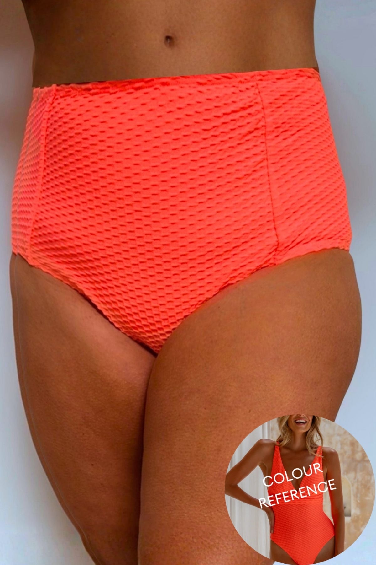 Penelope Bikini Bottom - Fluro Waffle Watermelon