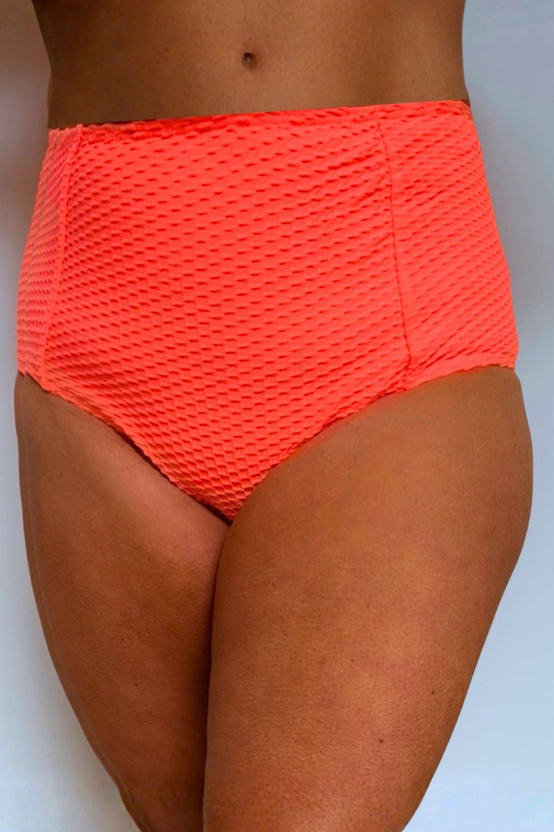 Penelope Bikini Bottom - Fluro Waffle Watermelon