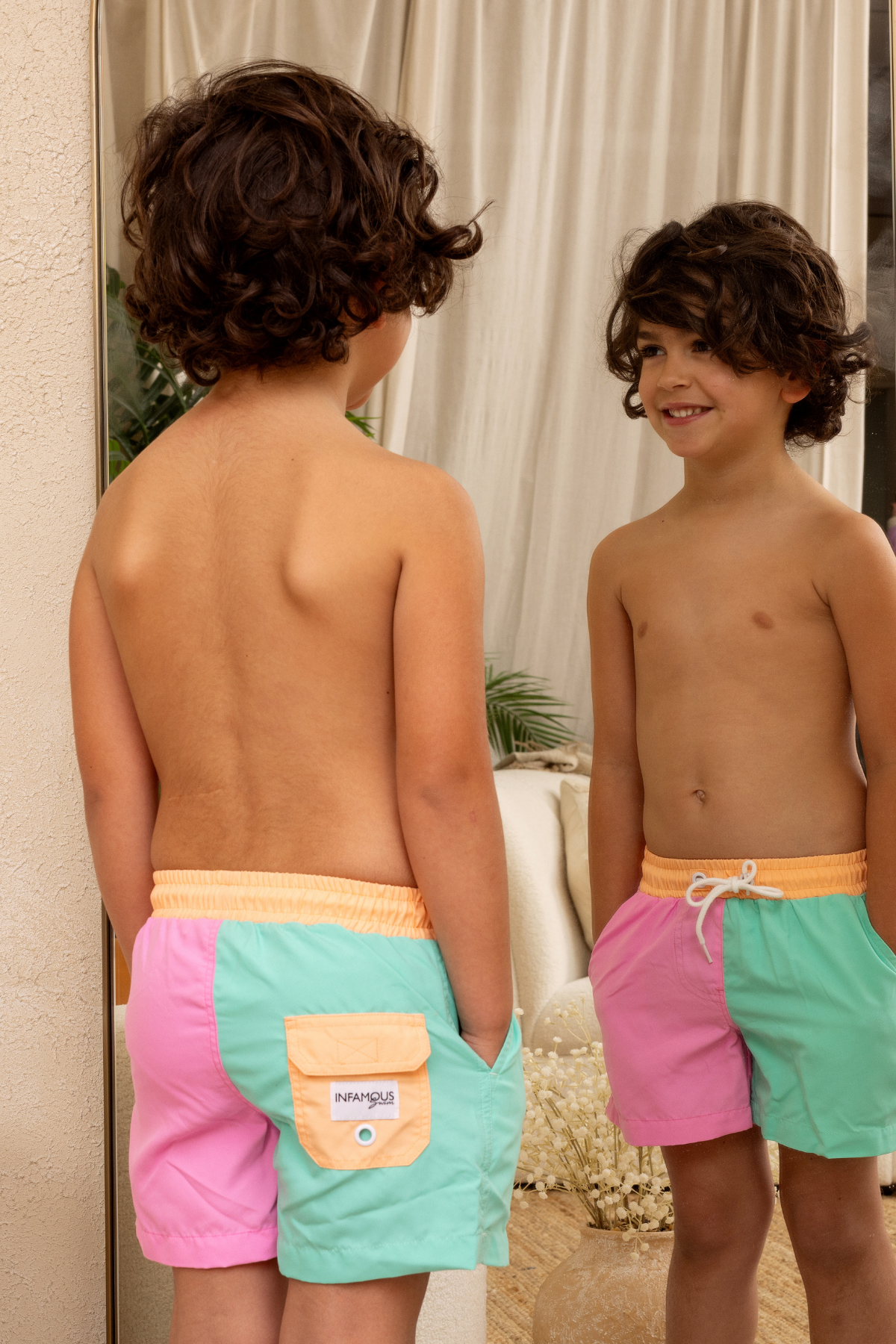 Mini Hank Board Shorts - Iced Aqua