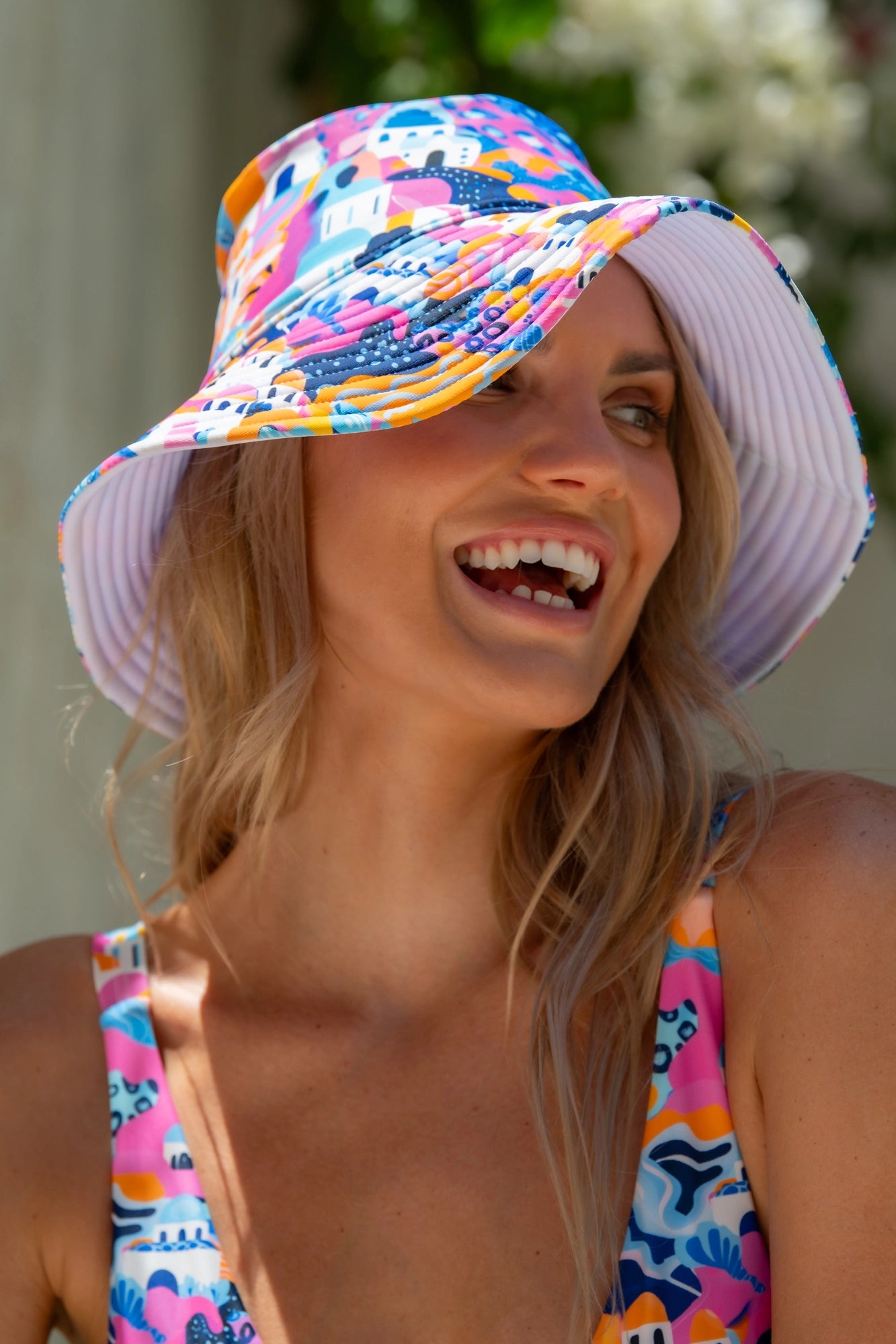 Daisy Swim Hat Adult - Mediterranean Vista