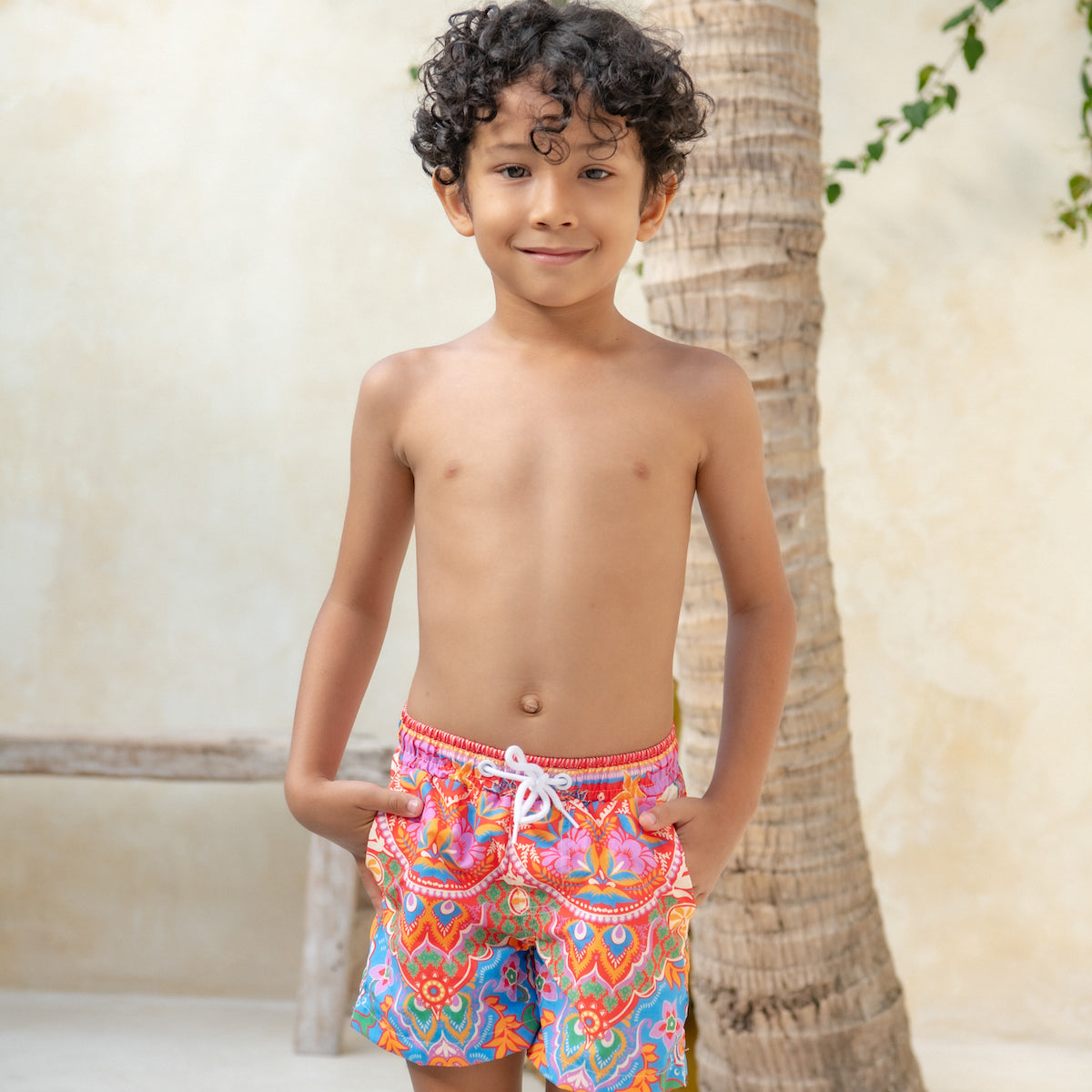 Mini Hank Board Shorts - Brown Waffle