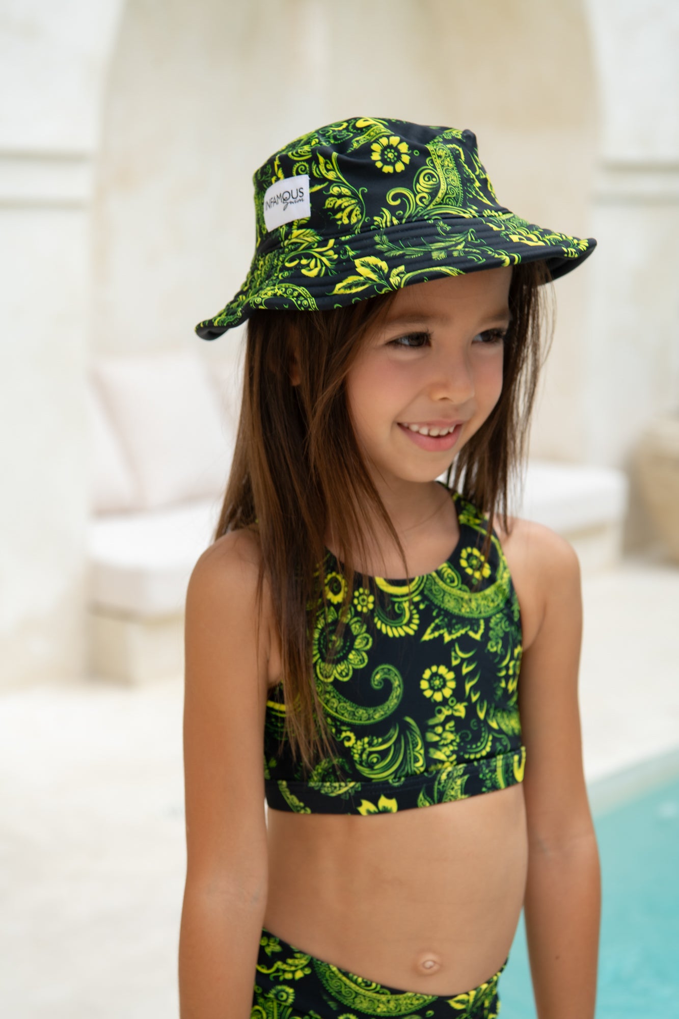 Daisy Swim Hat - Bioluminescence Paisley