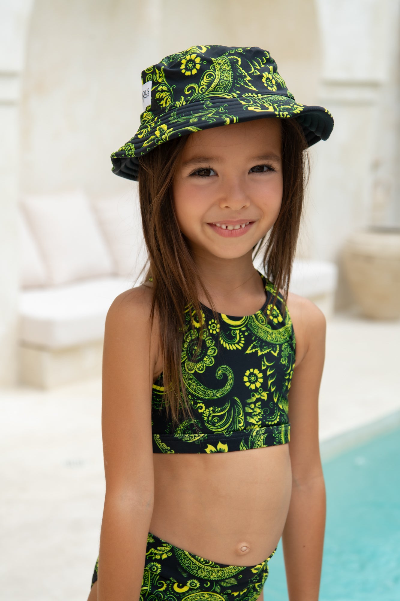 Daisy Swim Hat - Bioluminescence Paisley