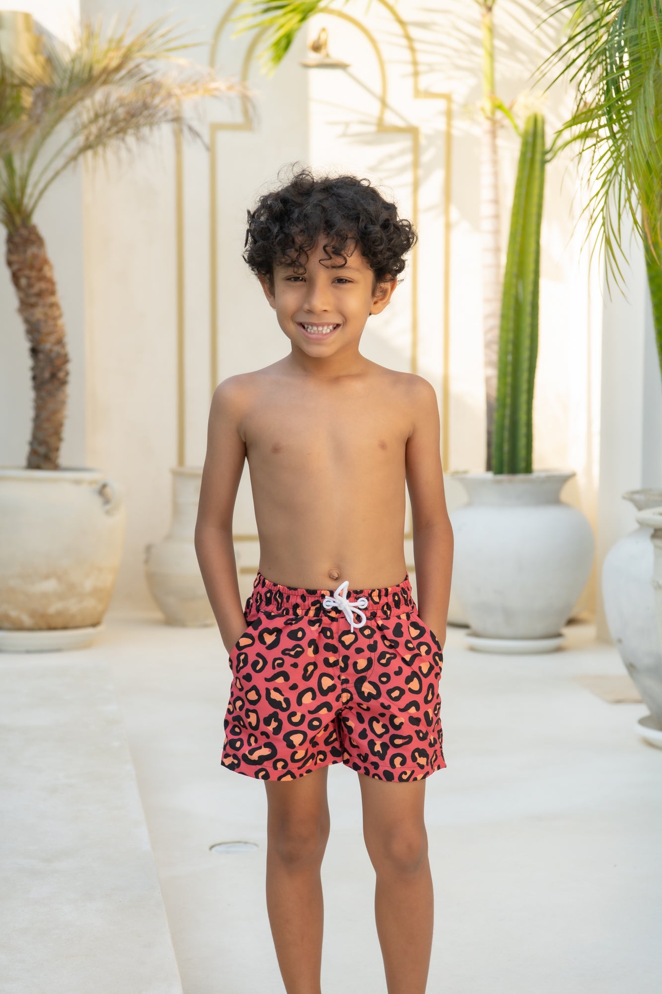 Mini Hank Board Shorts Final Sale - Bitter Berry Leopard