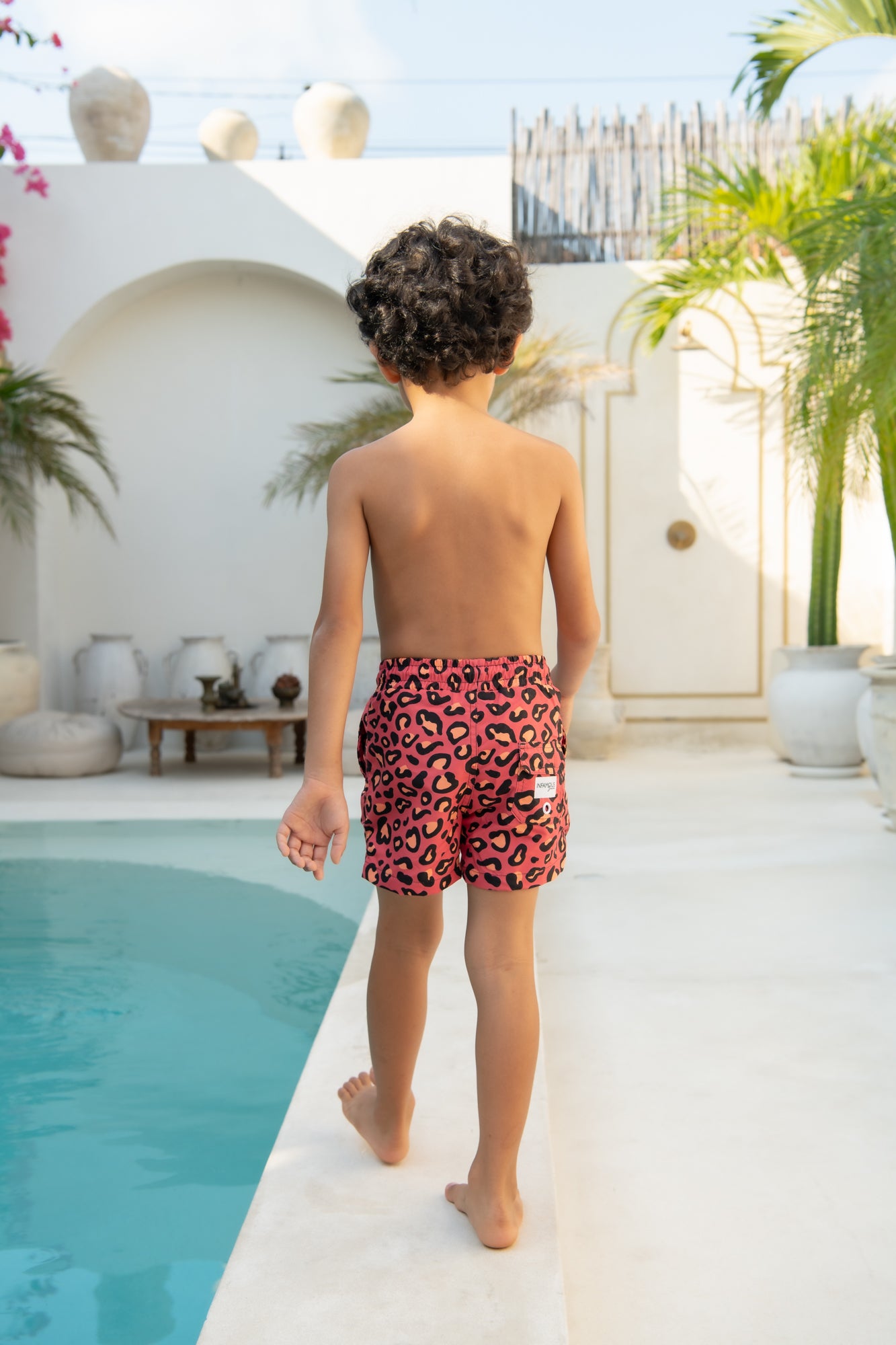 Mini Hank Board Shorts Final Sale - Bitter Berry Leopard