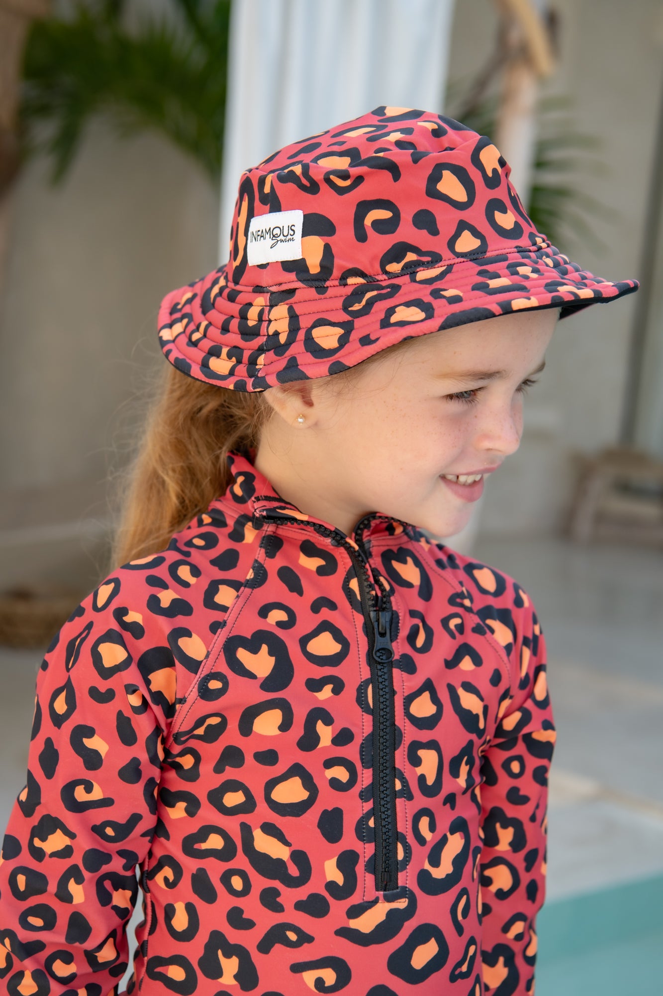 Daisy Swim Hat - Bitter Berry Leopard