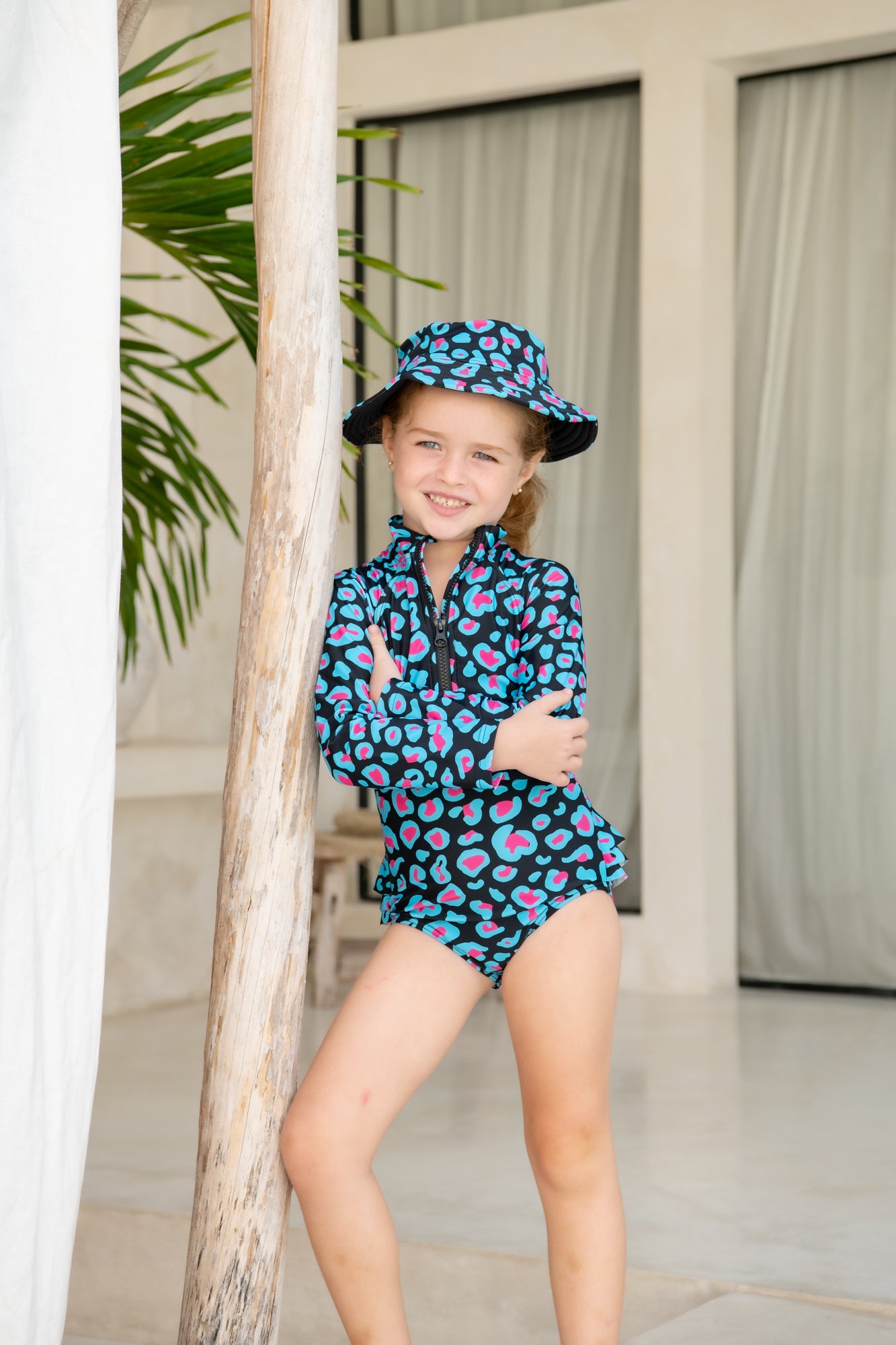 Mini Blake Surfsuit Final Sale - Star Field Leopard