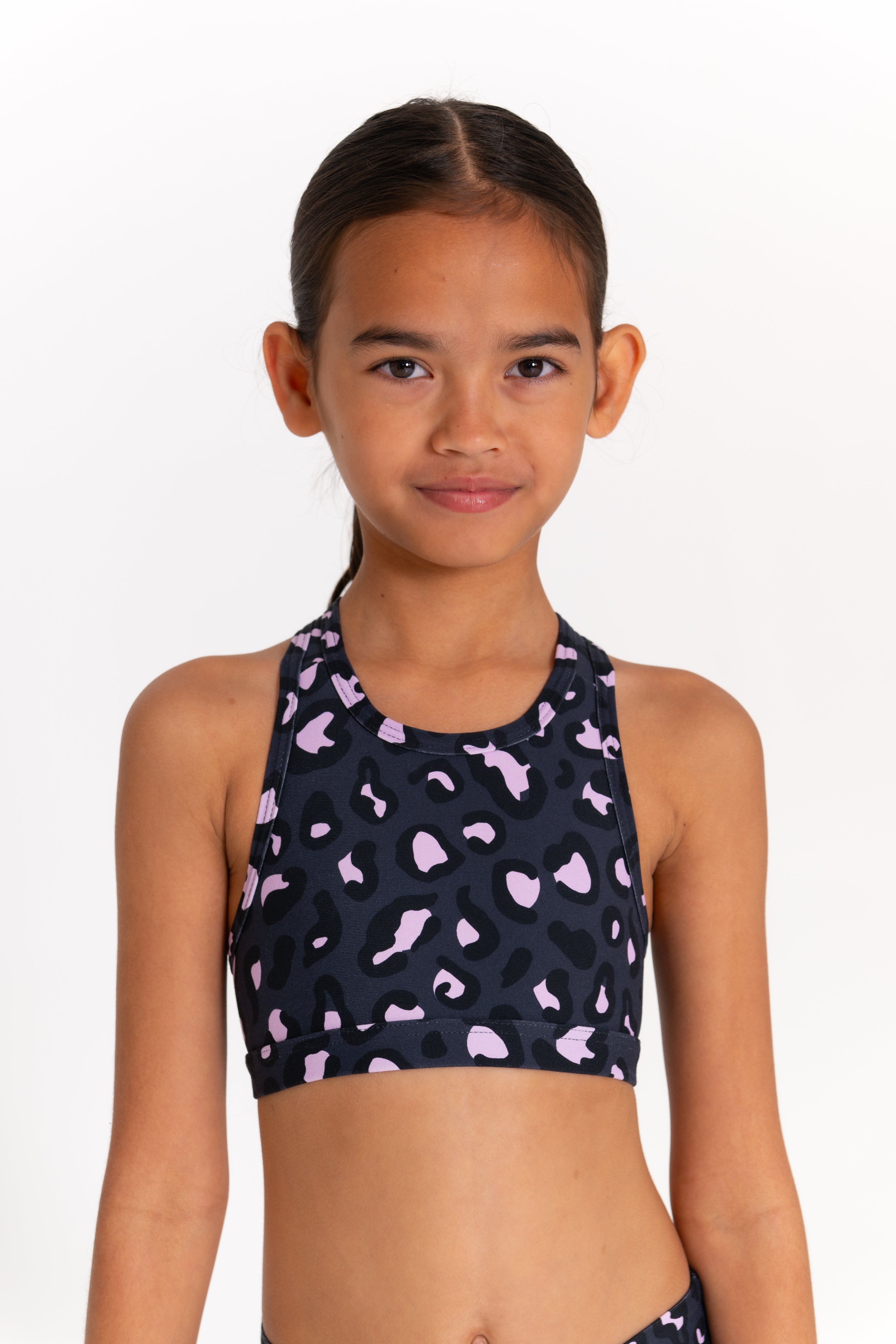 Mini Ashy Active Crop - Mellow Leopard