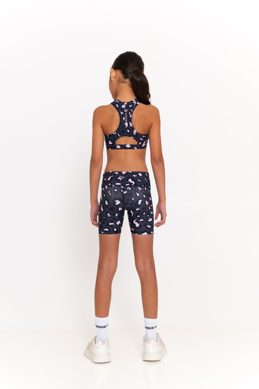 Mini Ashy Active Crop - Mellow Leopard