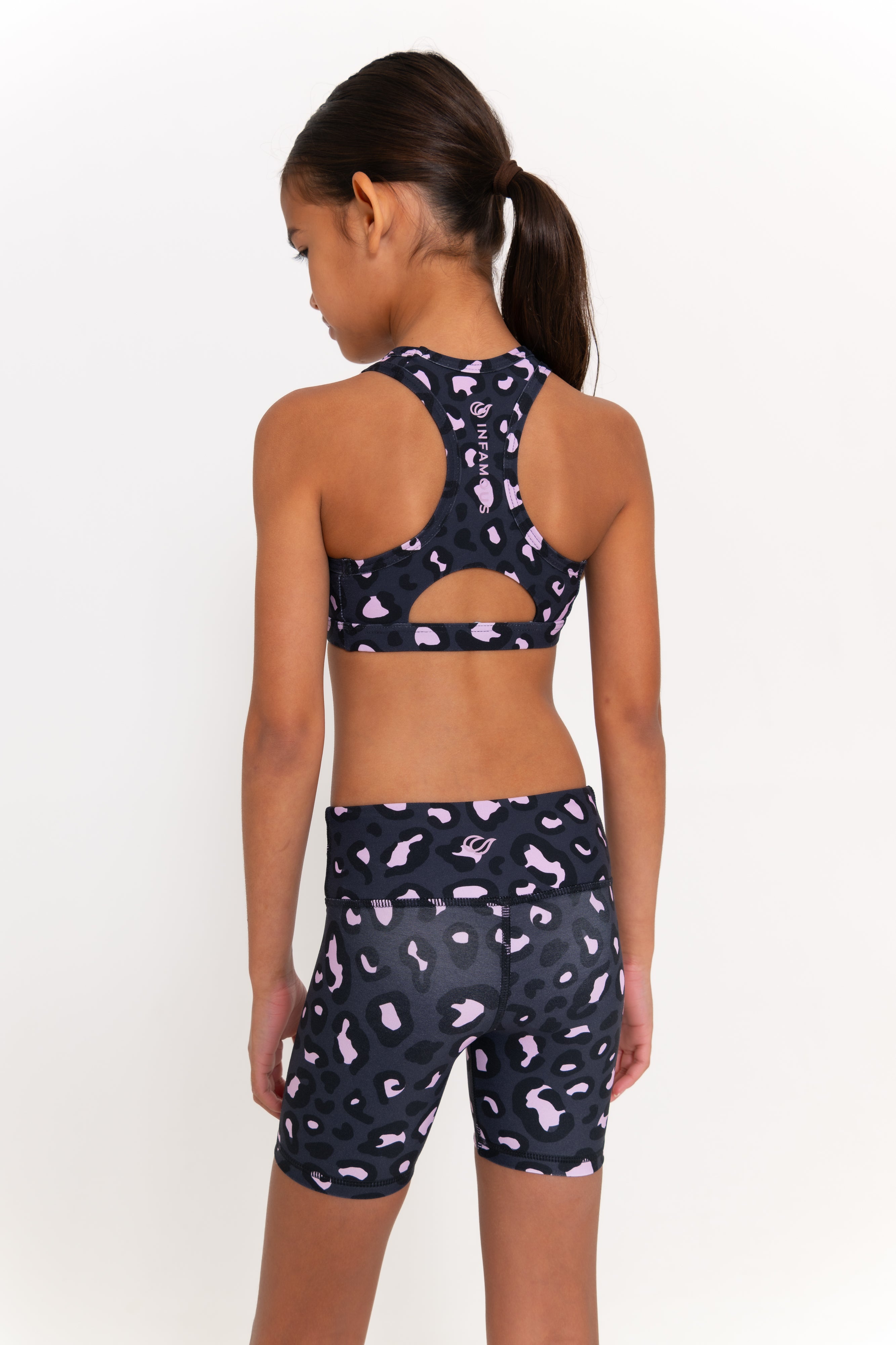 Mini Ashy Active Crop - Mellow Leopard