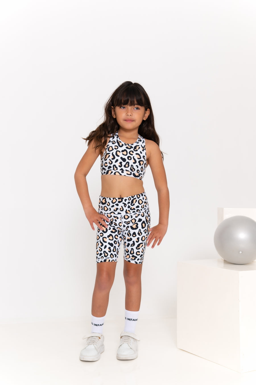 Mini Ashy Active Crop - Safari Leopard
