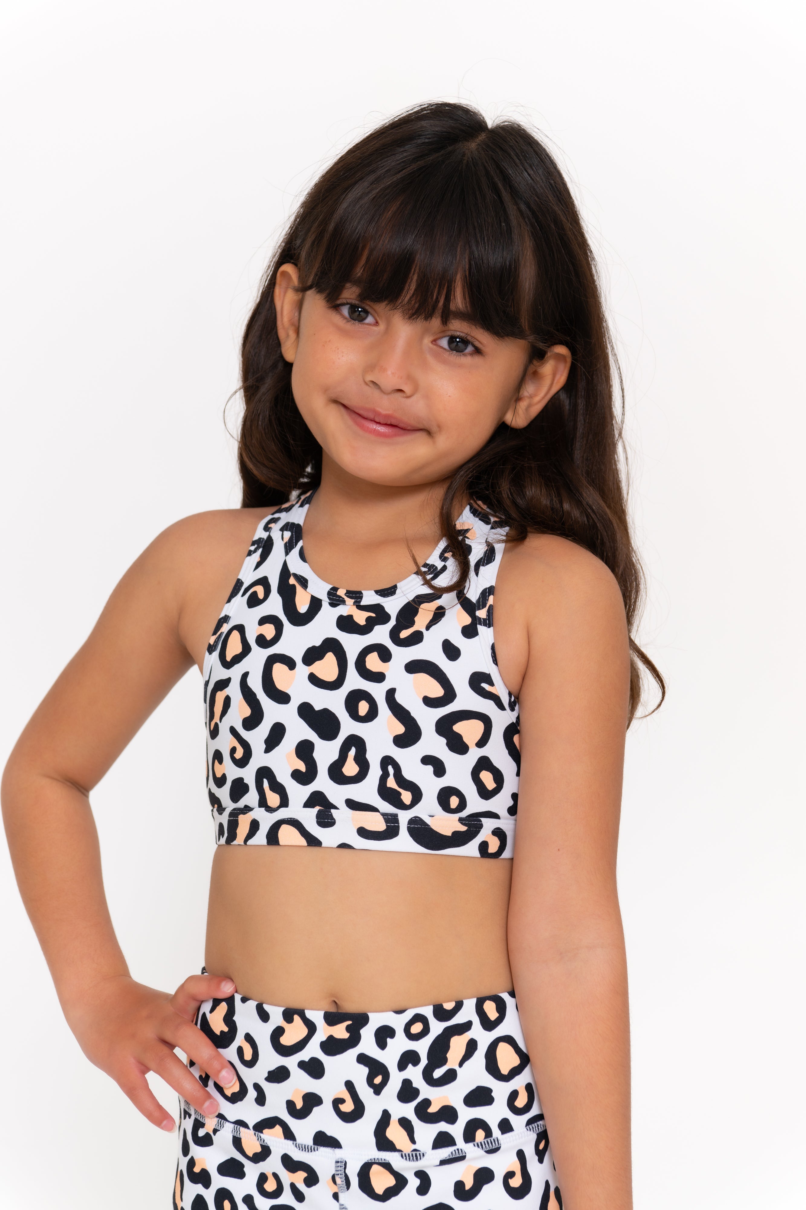 Mini Ashy Active Crop - Safari Leopard
