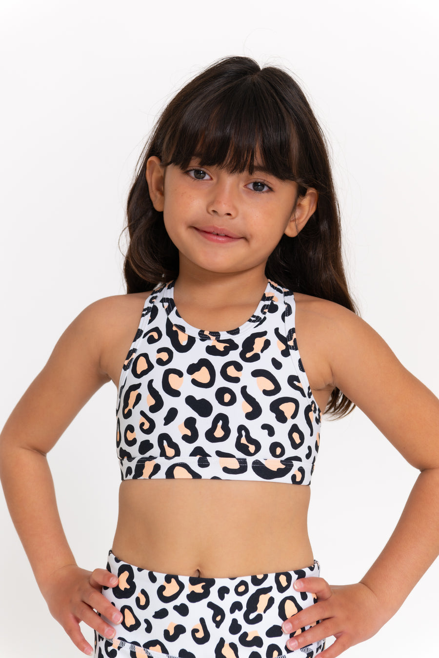 Mini Ashy Active Crop - Safari Leopard