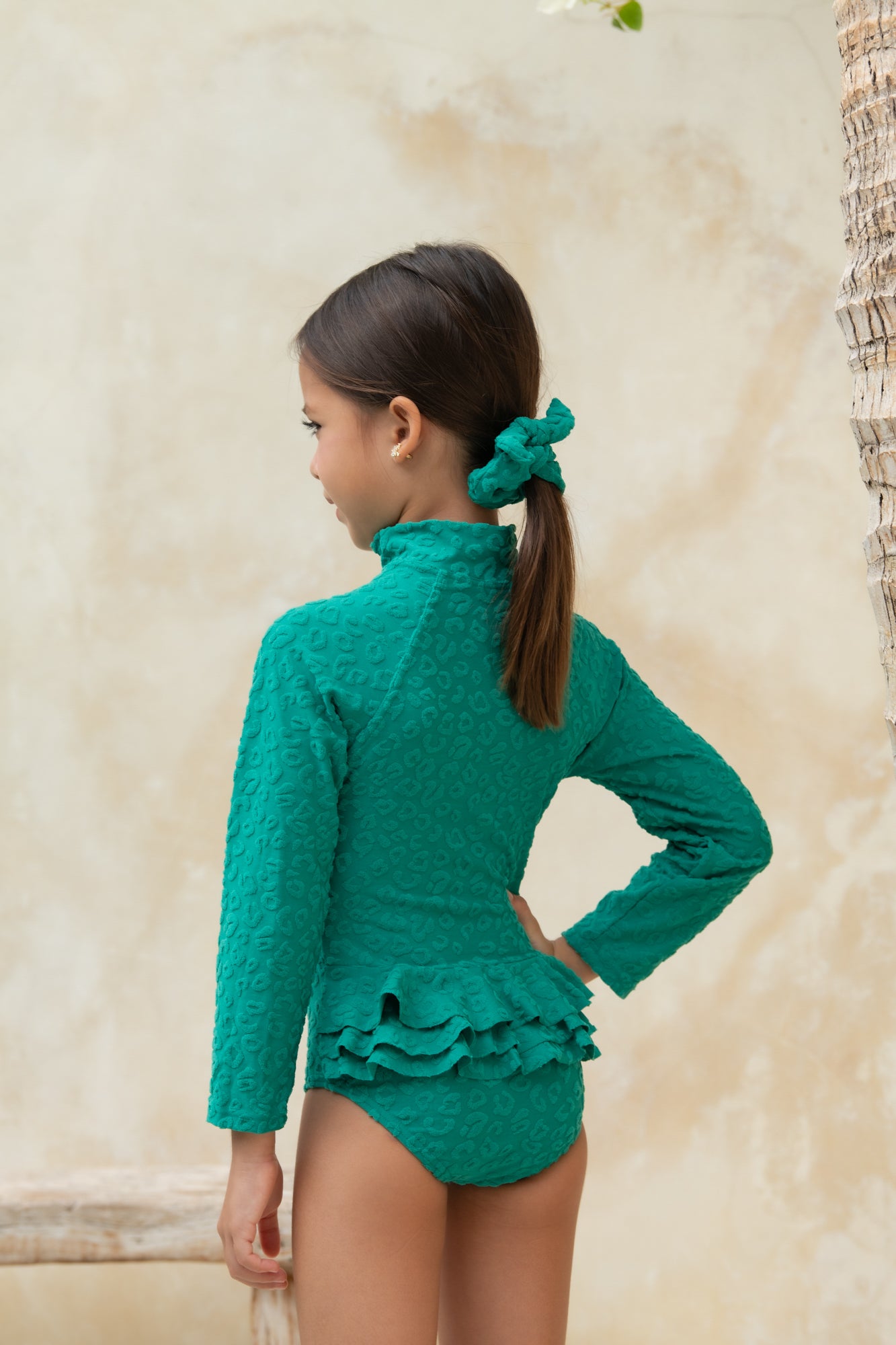 Mini Blake Surfsuit - Textured Leopard Kiwi