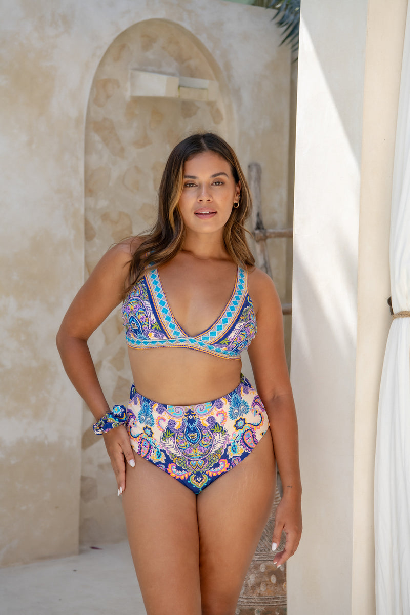 Lola Triangle Top - Peacock Swirls