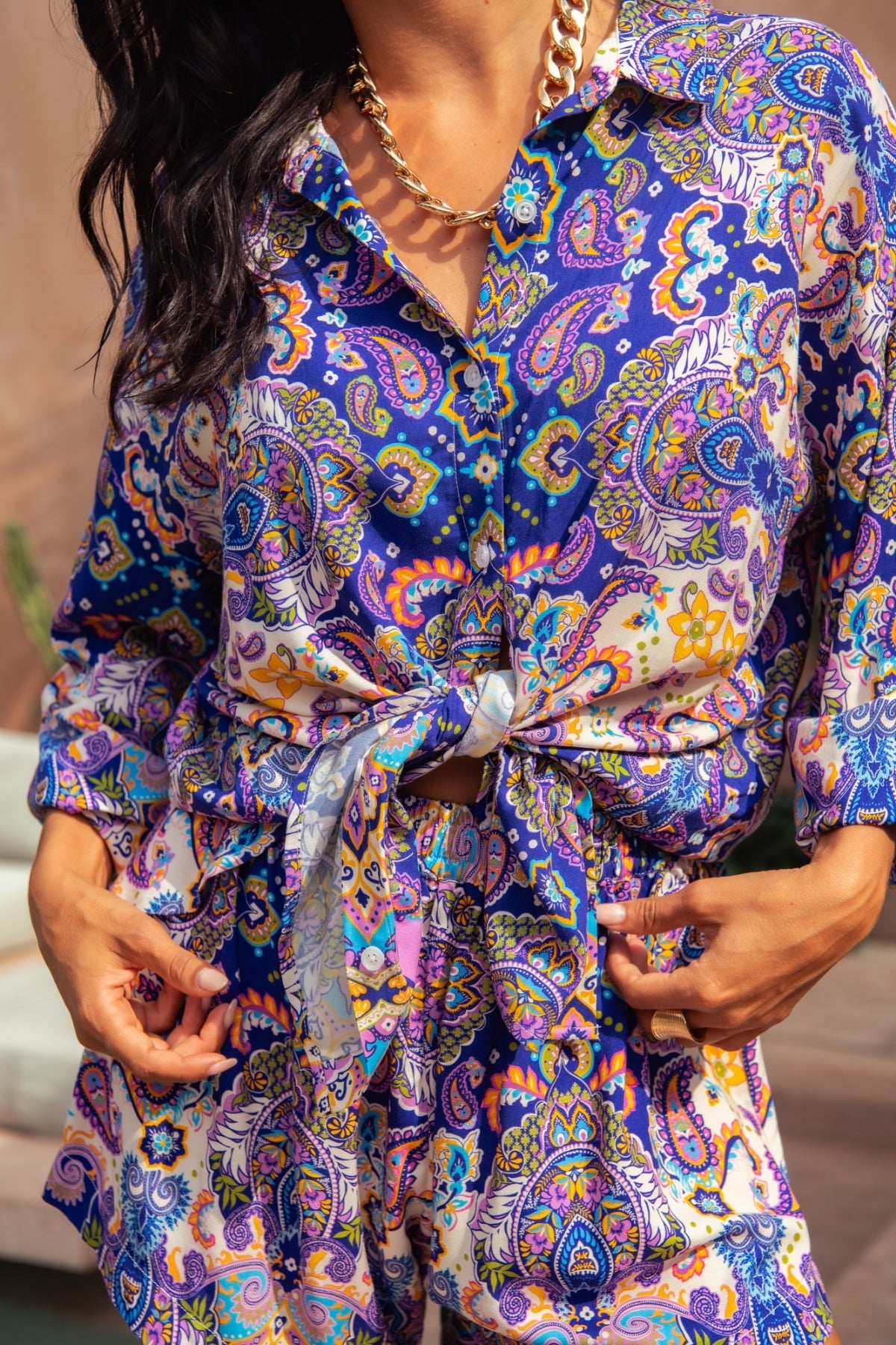 Kelly Shirt - Peacock Swirls