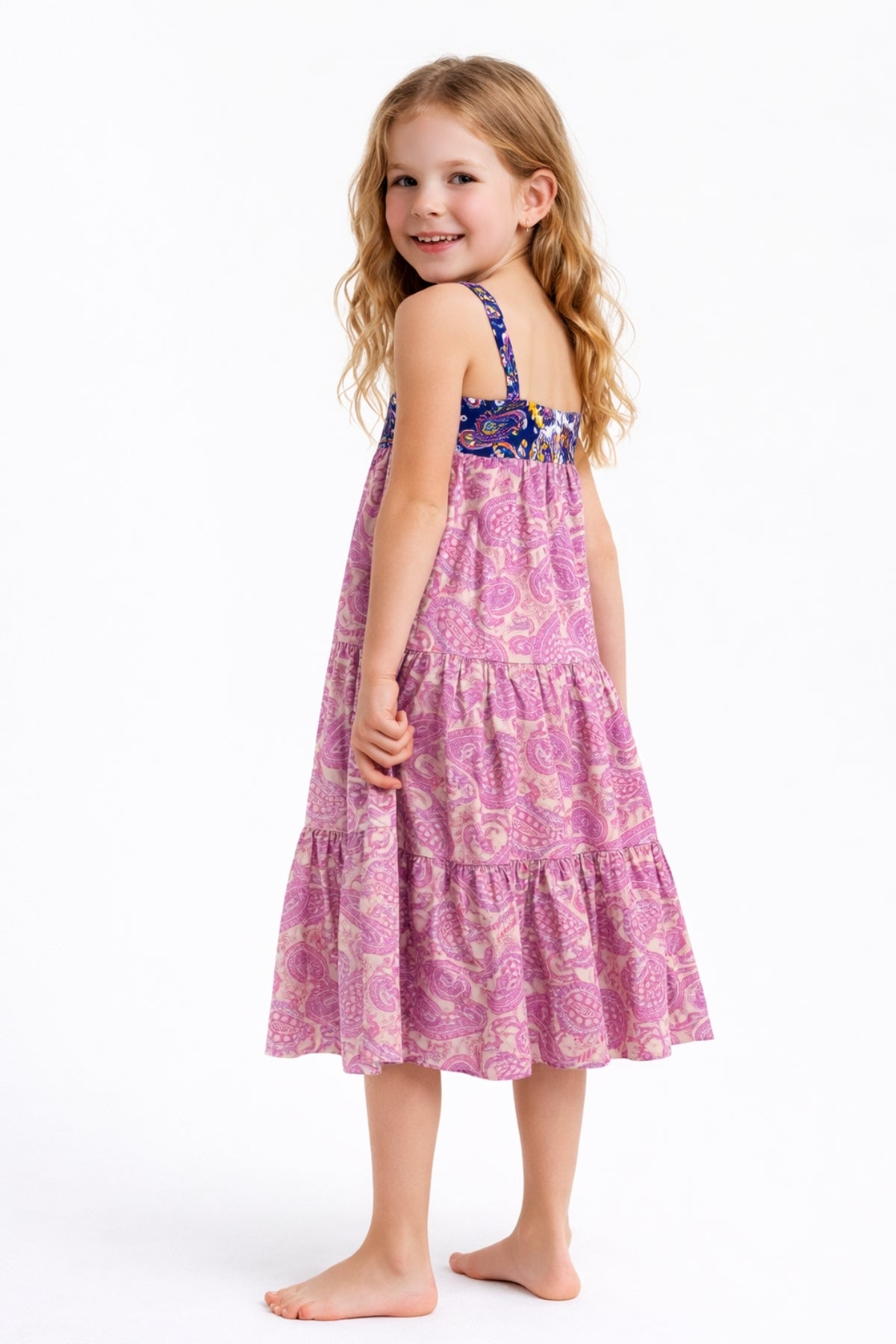 Mini Ella Dress - Peacock Swirls