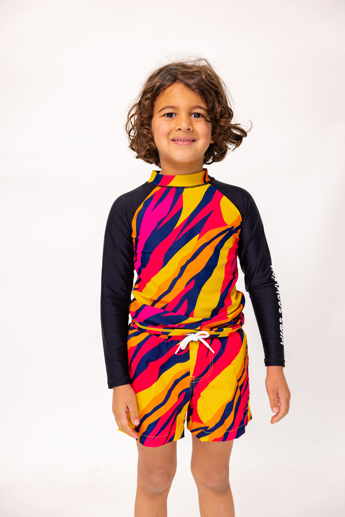 Mini Billy Rashie Top Final Sale - Sunset Stripe