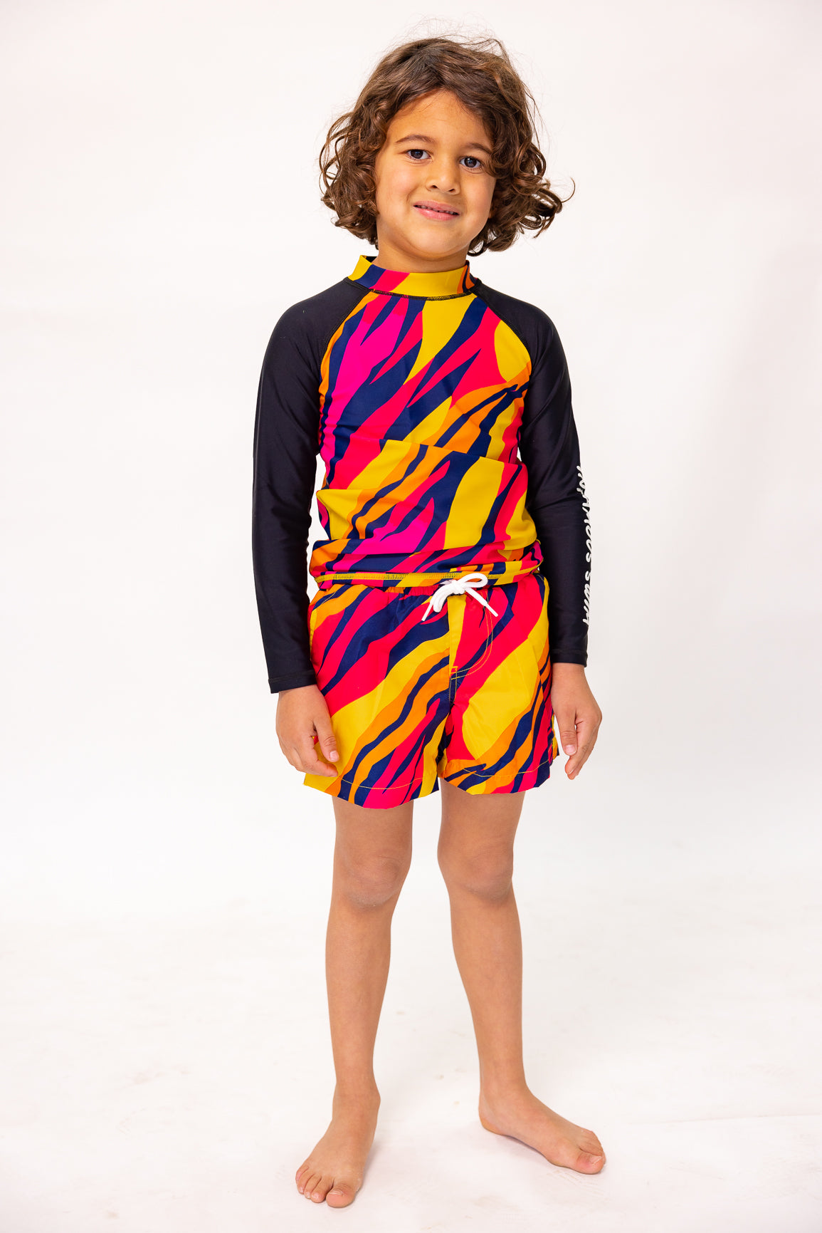 Mini Billy Rashie Top Final Sale - Sunset Stripe