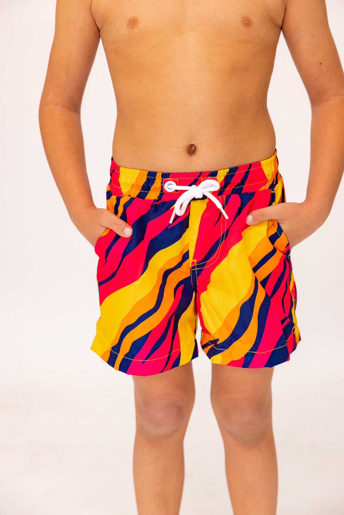 Mini Hank Board Shorts - Sunset Stripe