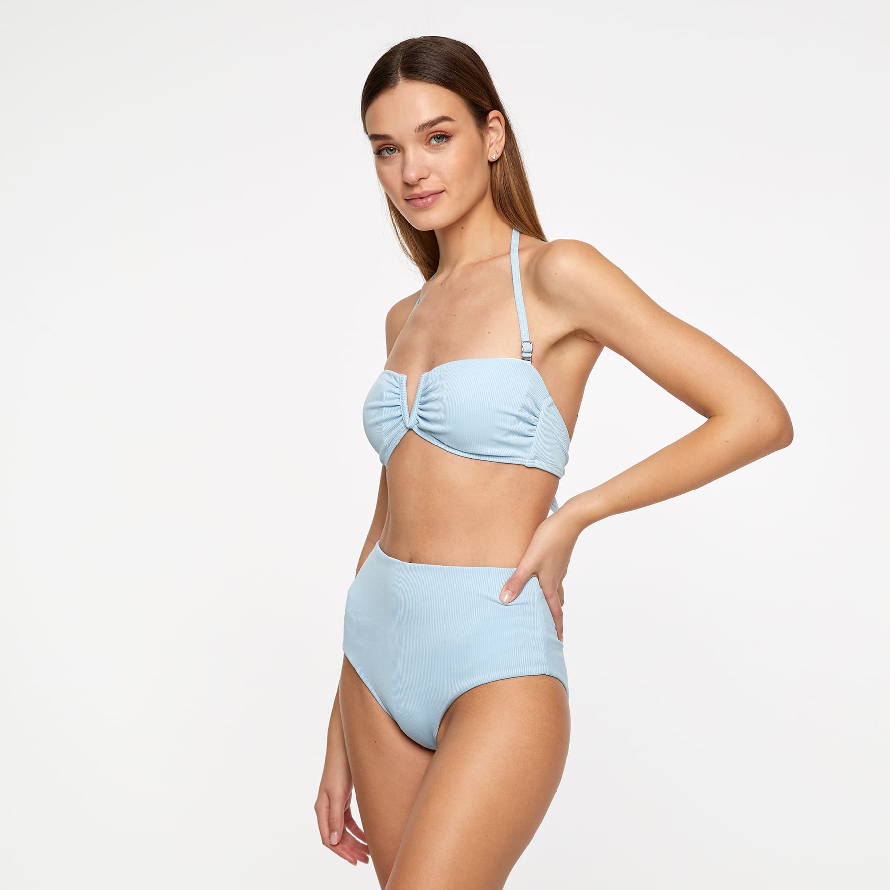 Sadie Bikini Bottom Final Sale - Baby Blue Ribbed