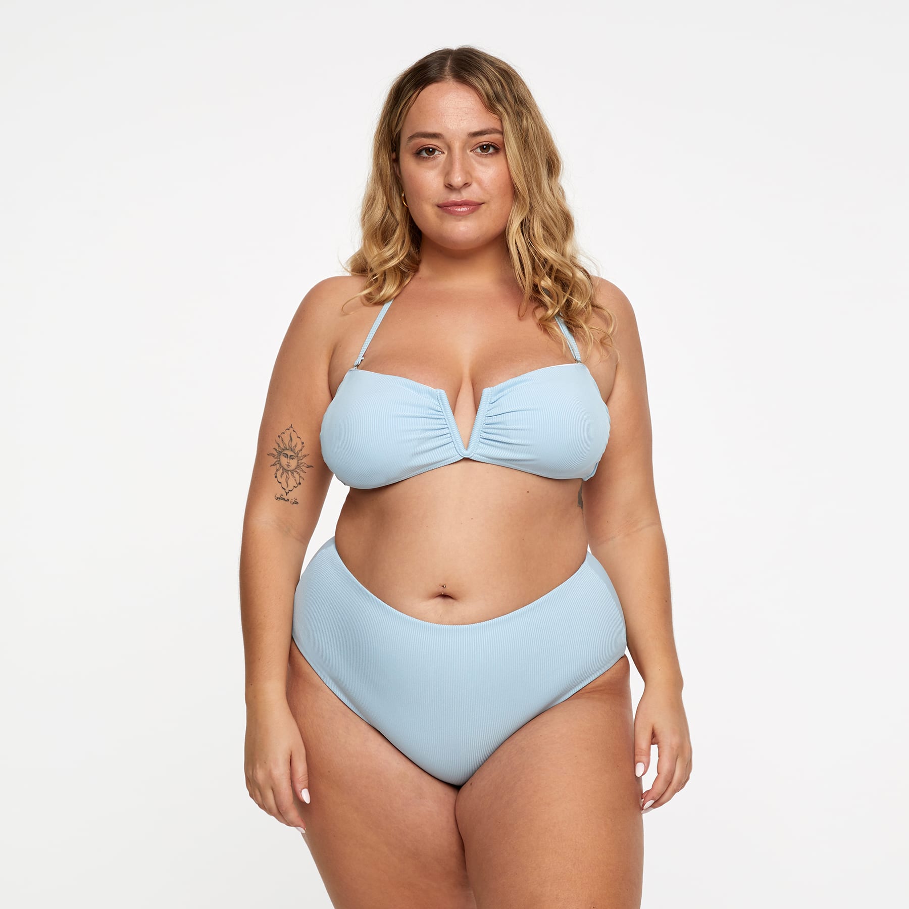 Sadie Bikini Bottom Final Sale - Baby Blue Ribbed