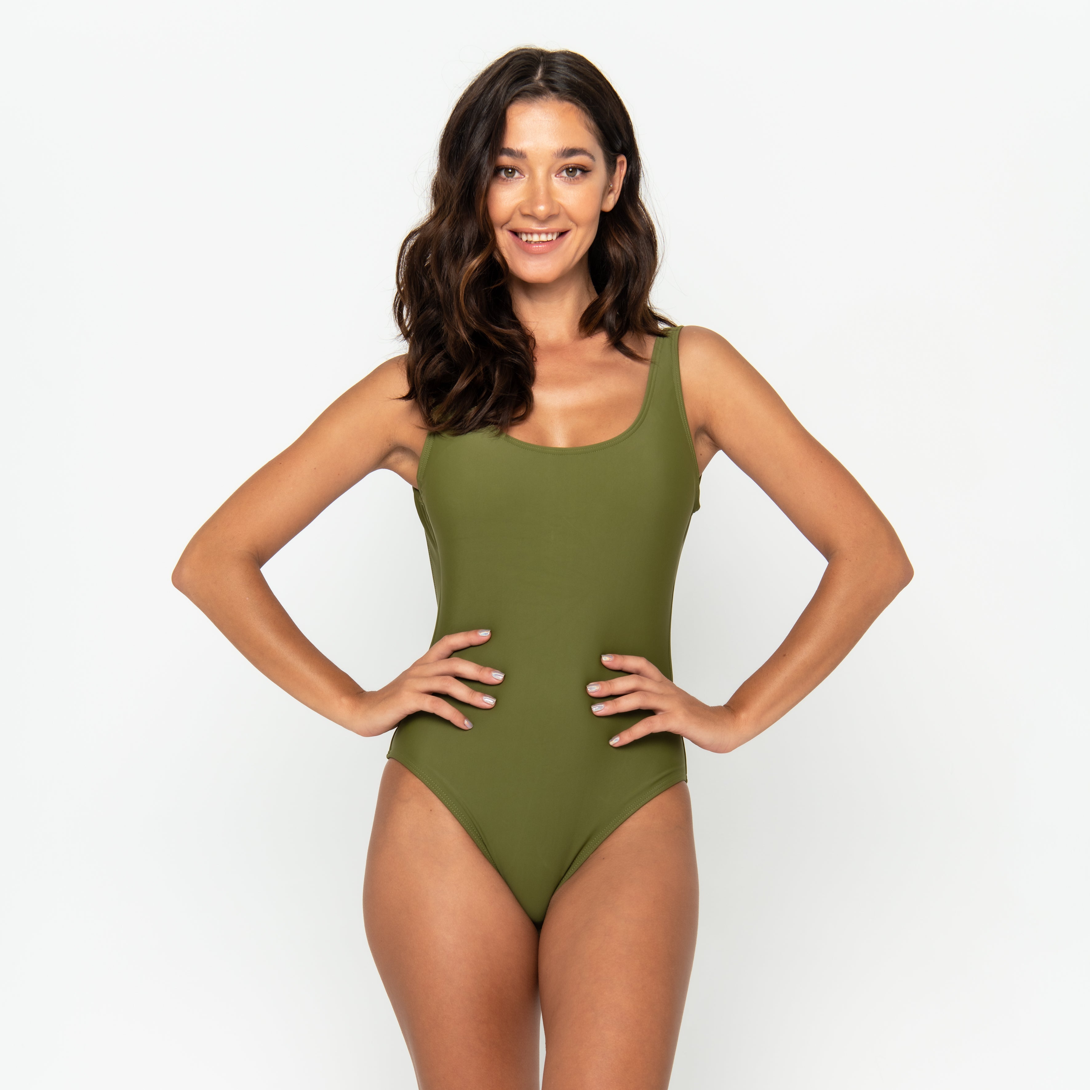 Candice One Piece Final Sale - Olive Martini