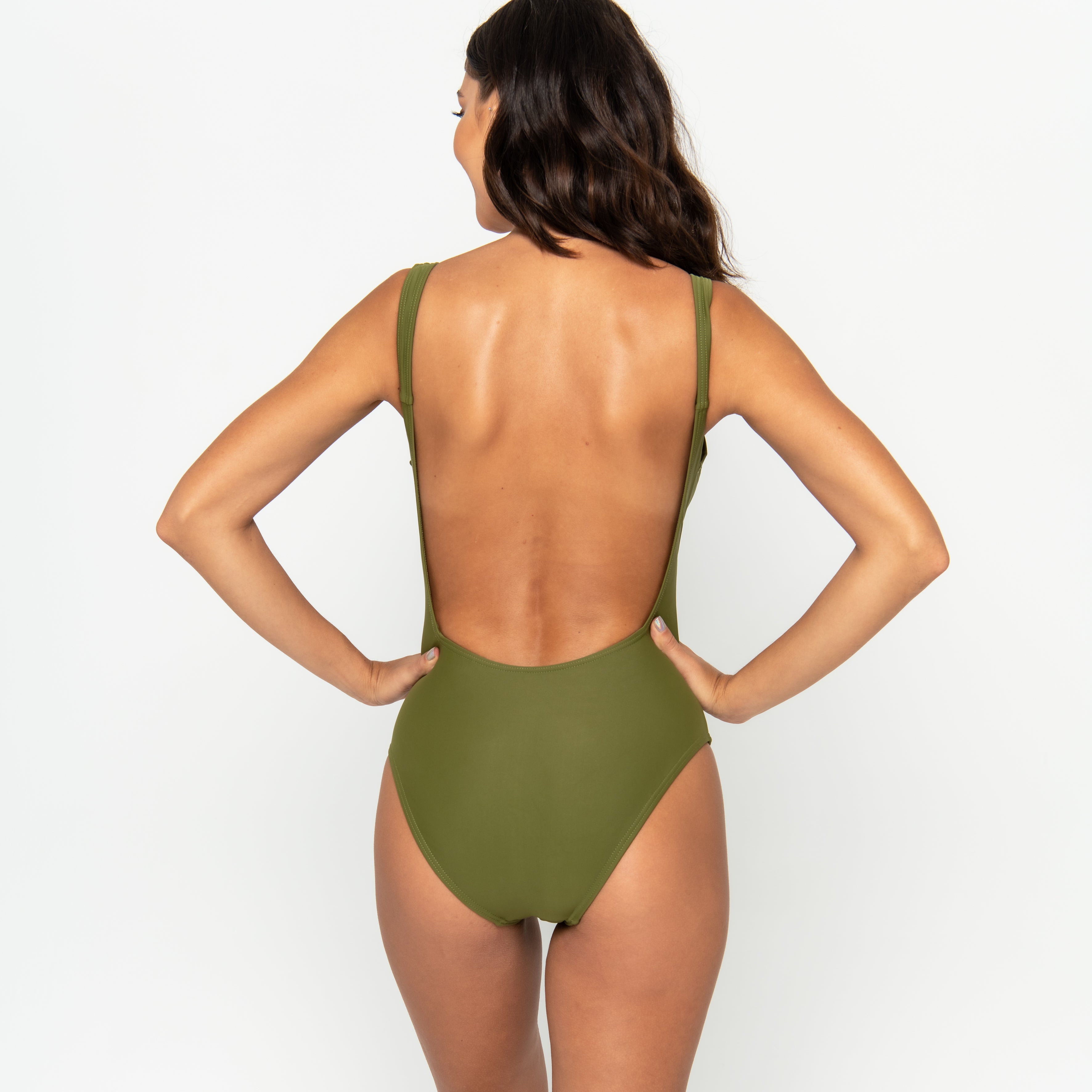 Candice One Piece Final Sale - Olive Martini