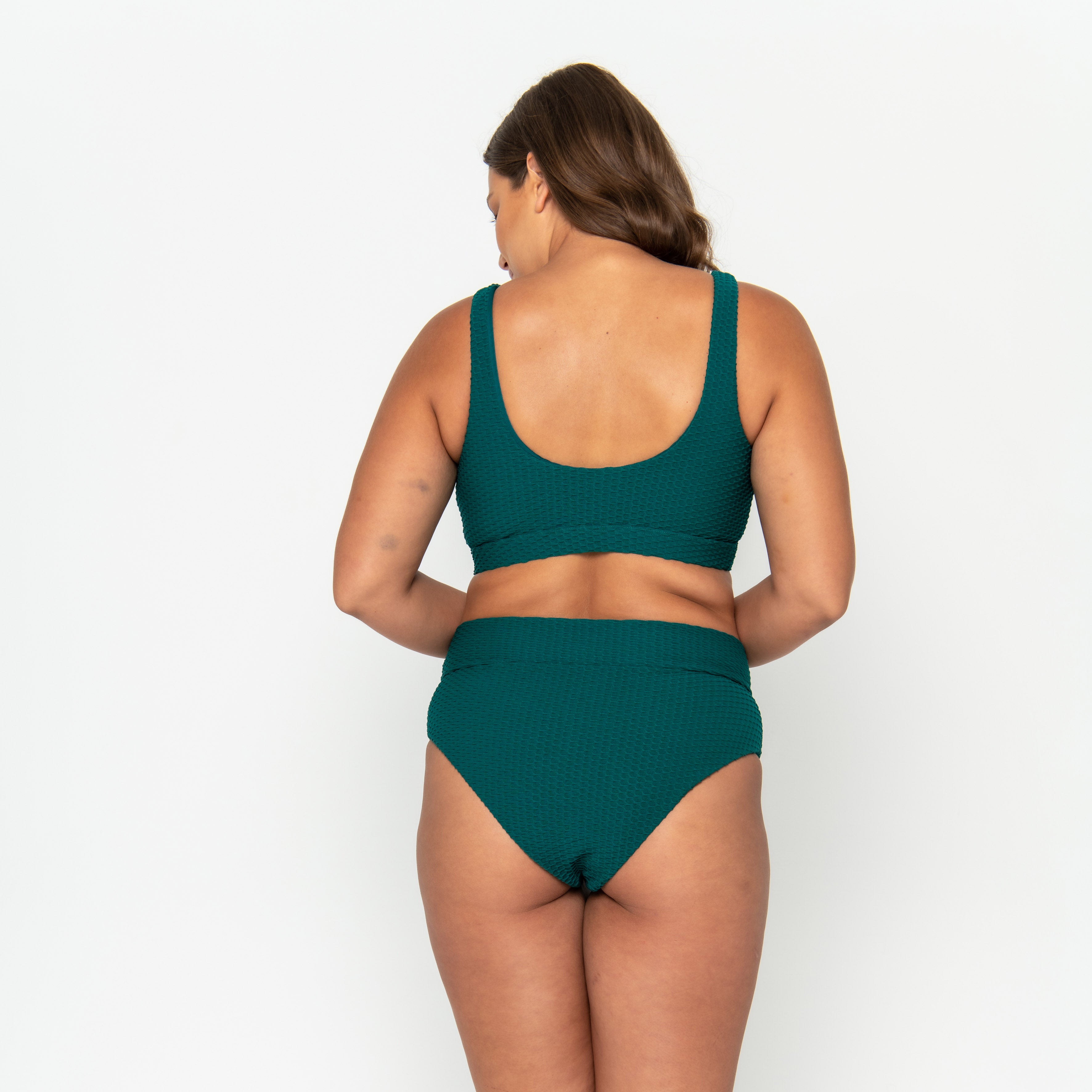 Ginger Bikini Bottom - Emerald Waffle