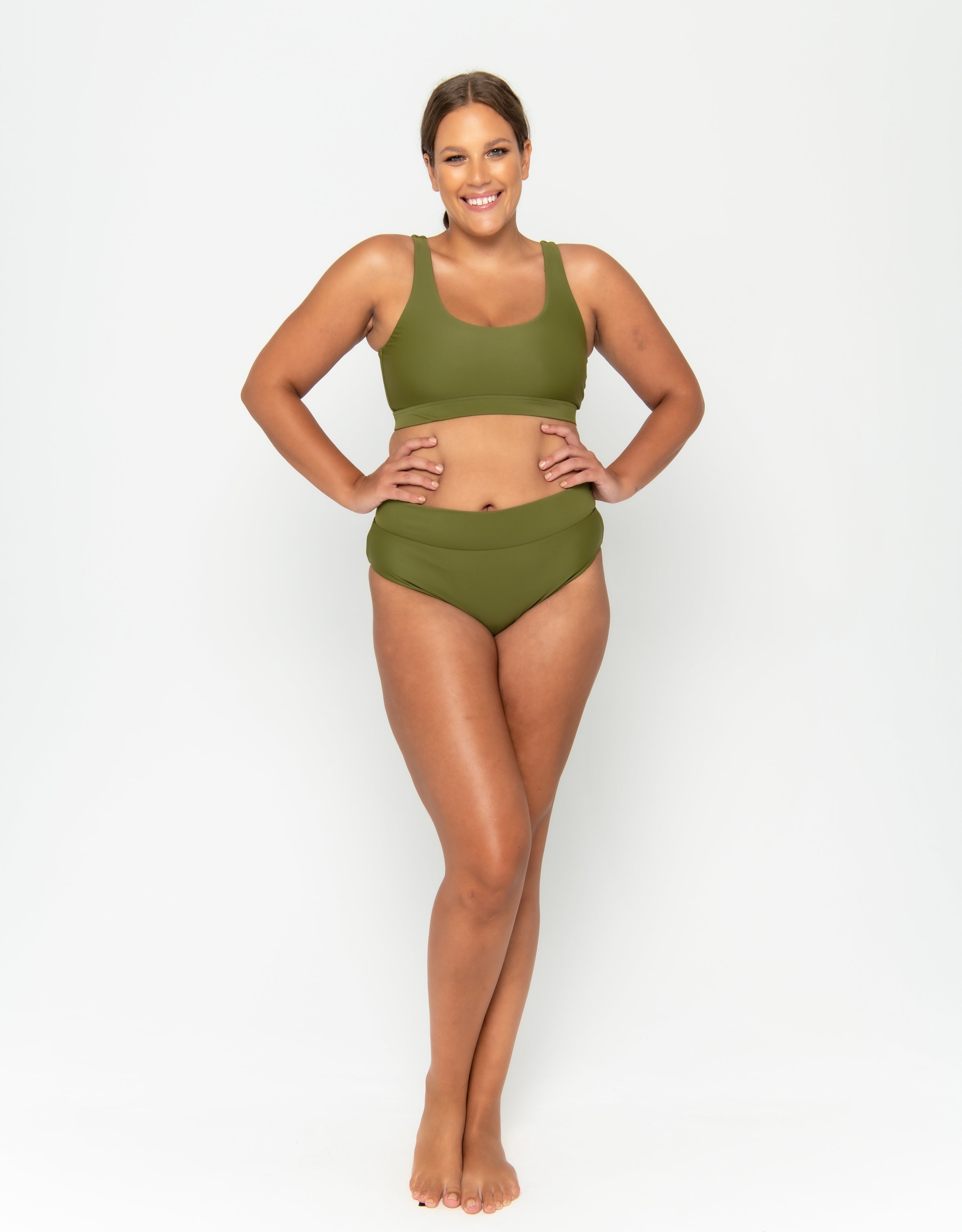 Ginger Bikini Bottom Final Sale - Olive Martini