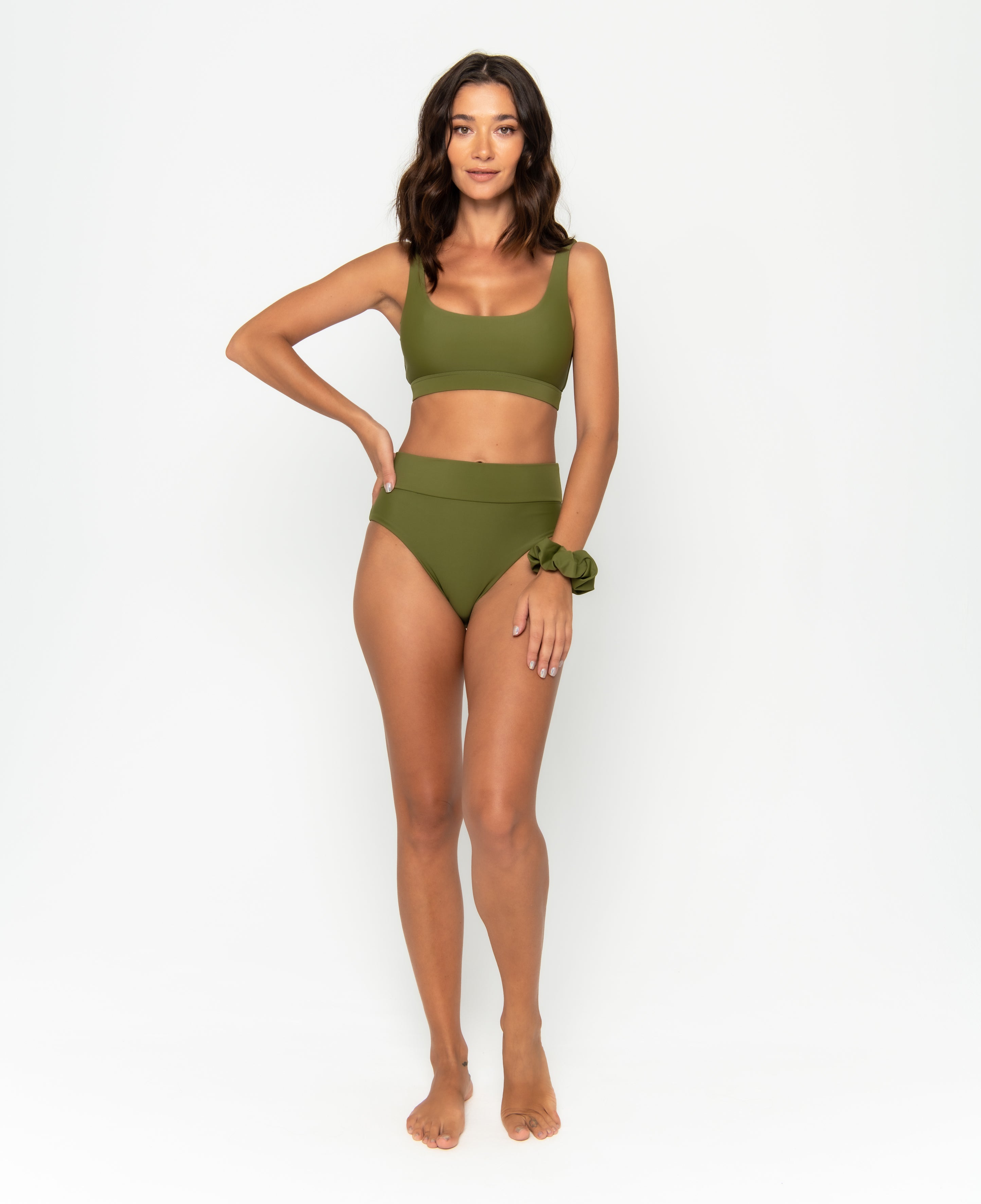 Ginger Bikini Bottom Final Sale - Olive Martini