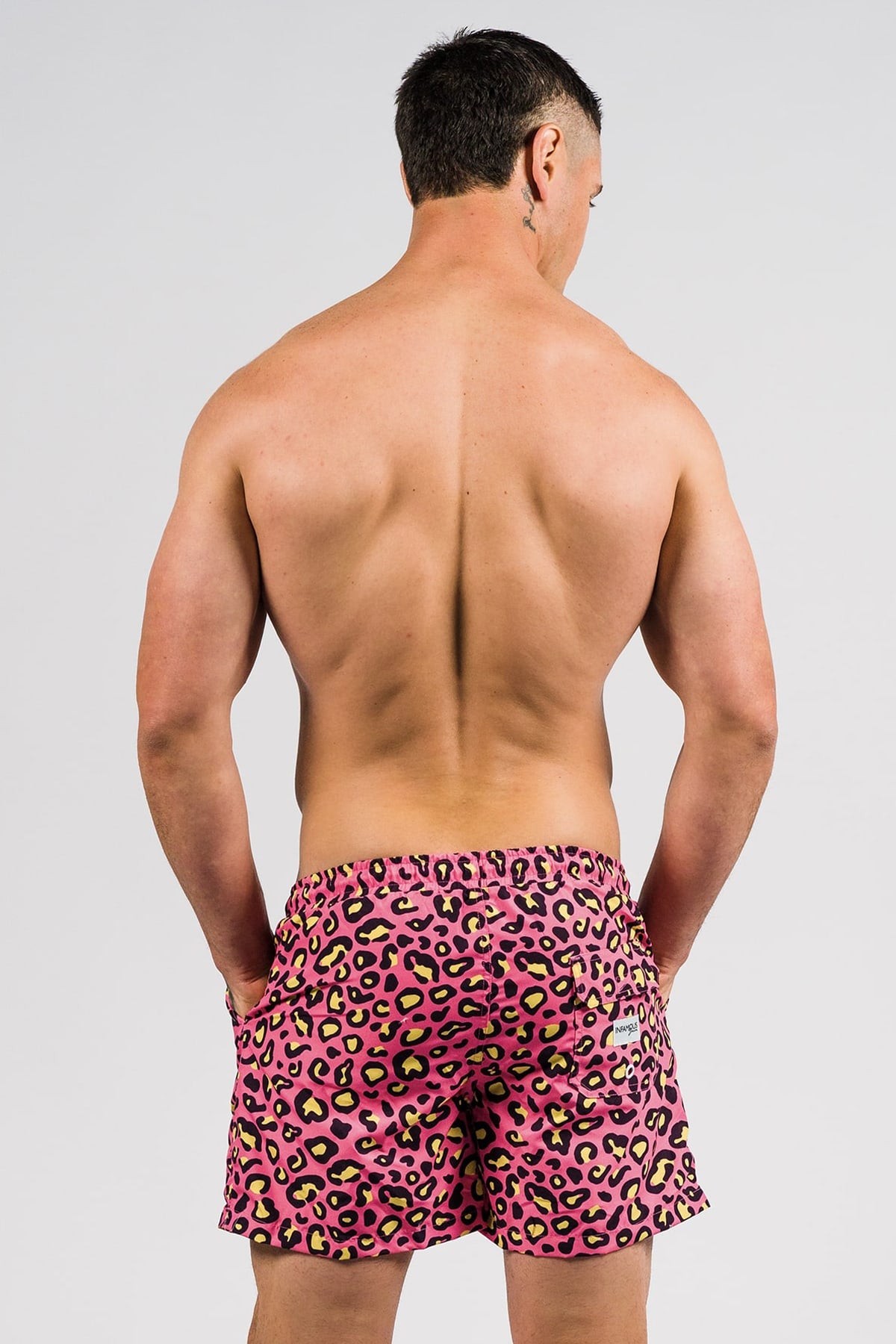 Hank Board Shorts Final Sale - Cherry Leopard