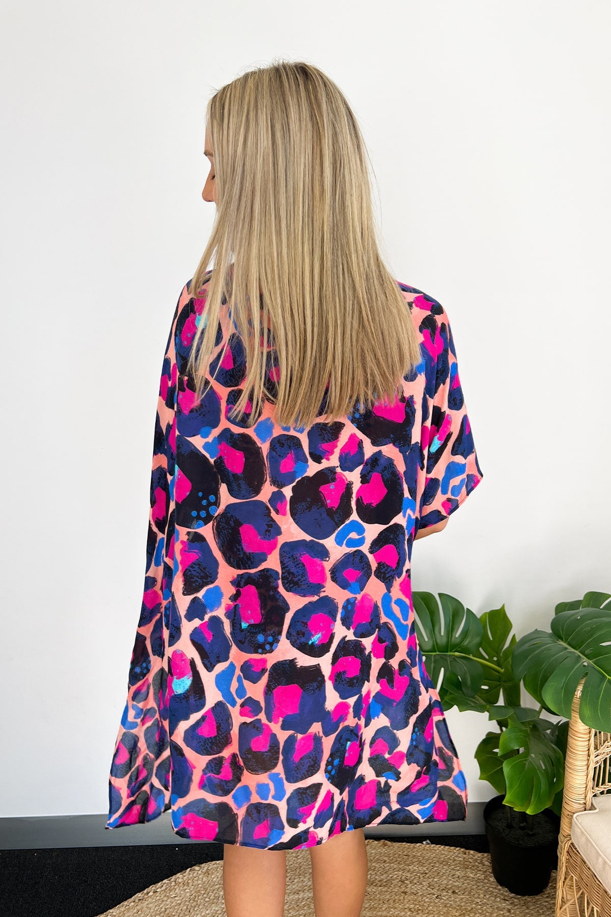 Peach leopard print dress best sale