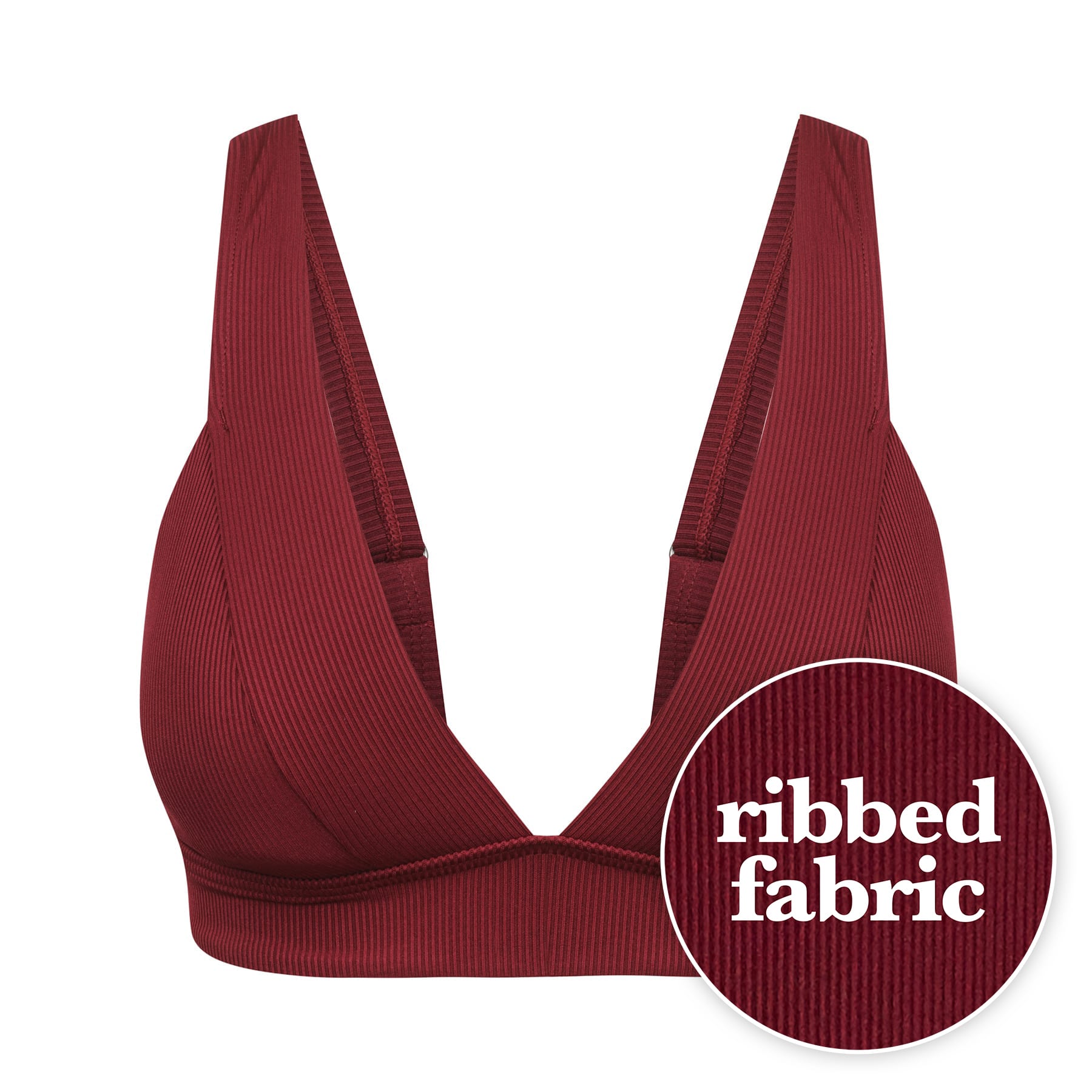 Lola Triangle Top FINAL SALE - Red Wine Ribbed