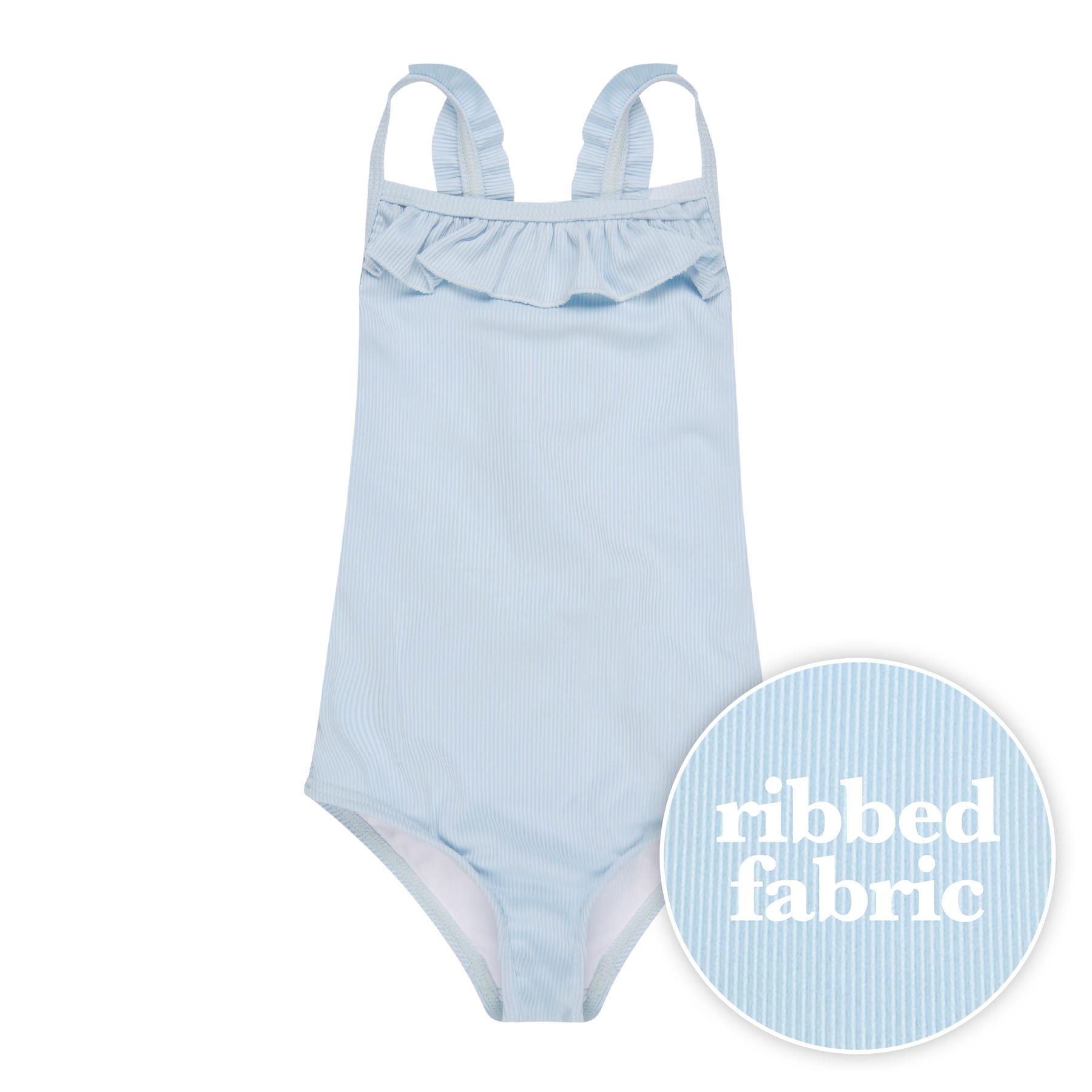 Mini Candice One Piece Final Sale  - Baby Blue Ribbed