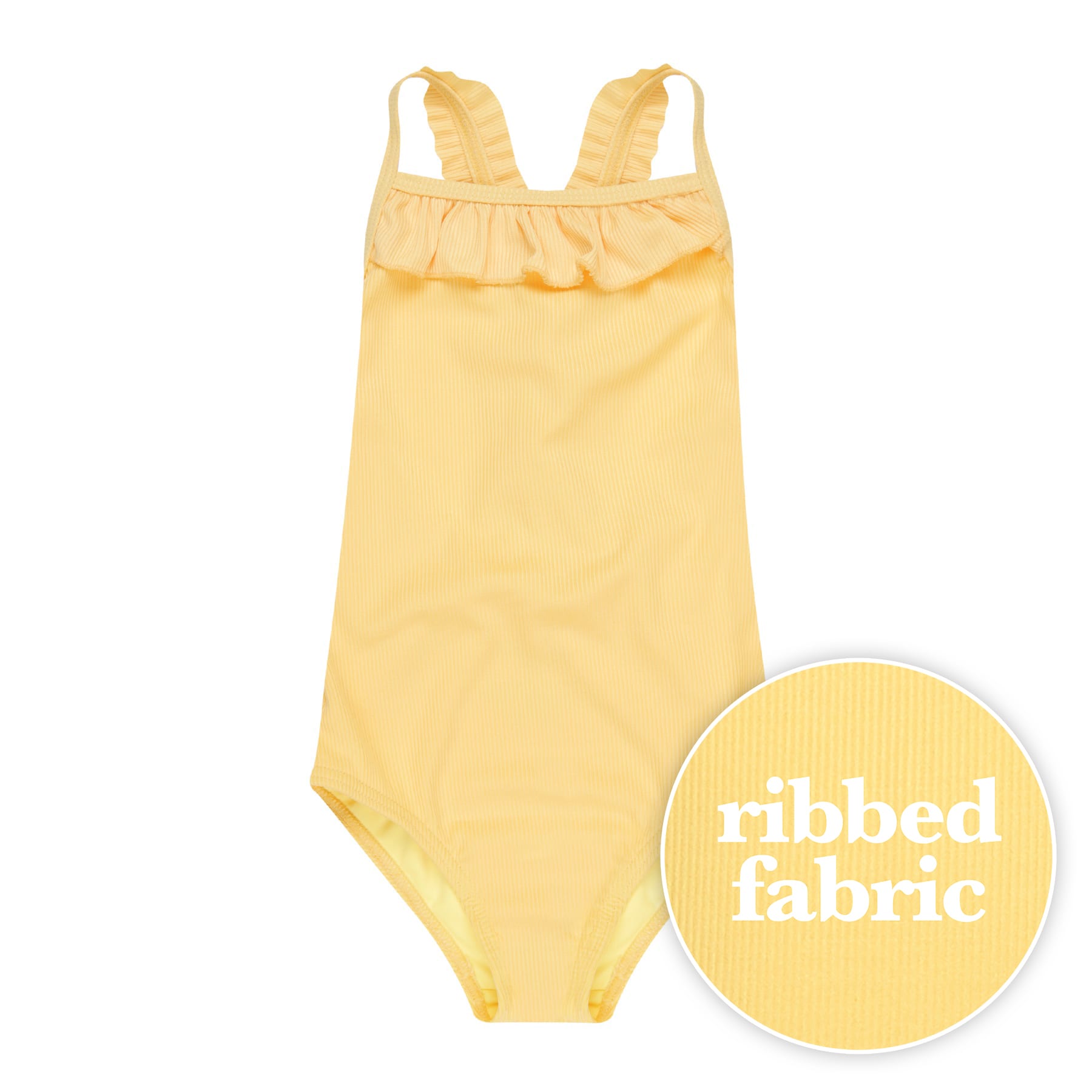 Mini Candice One Piece Final Sale - Sunshine Yellow Ribbed